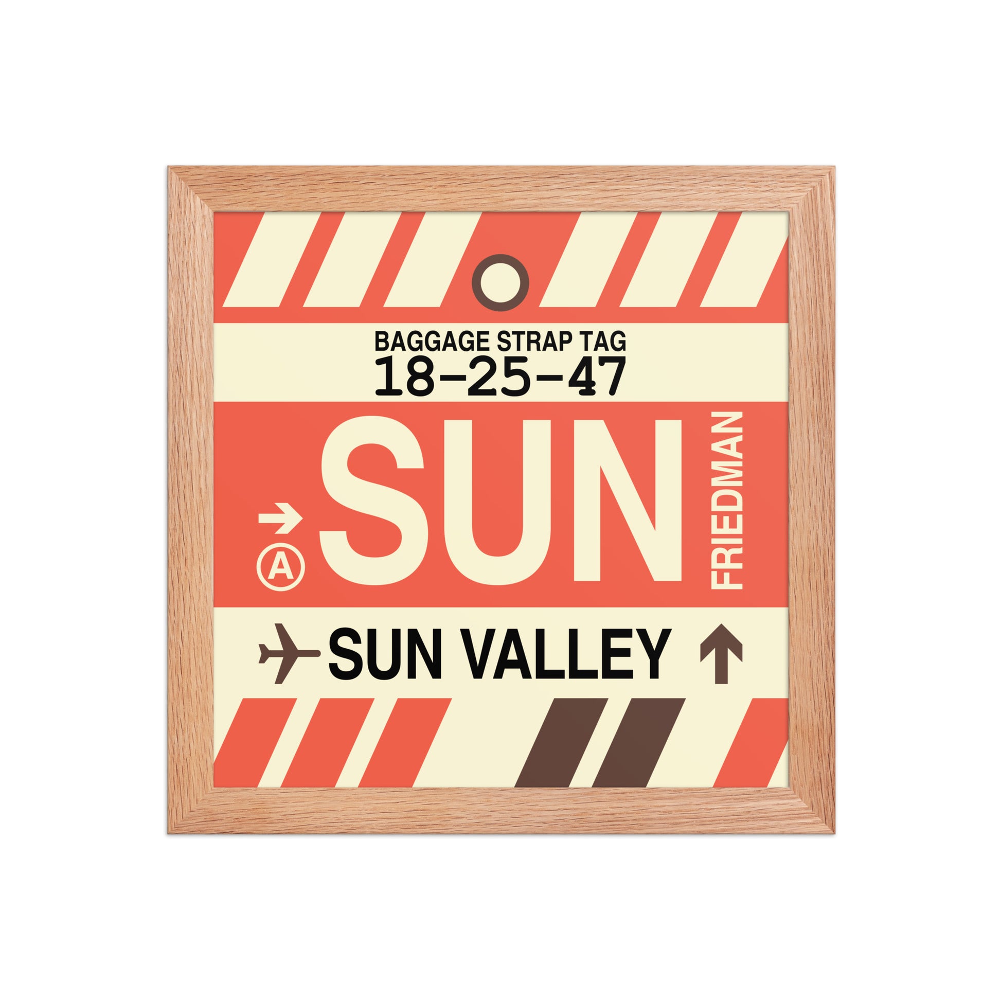 SUN Sun Valley Framed Print • Jet Age Baggage Tag Design • YHM Designs - Image 06