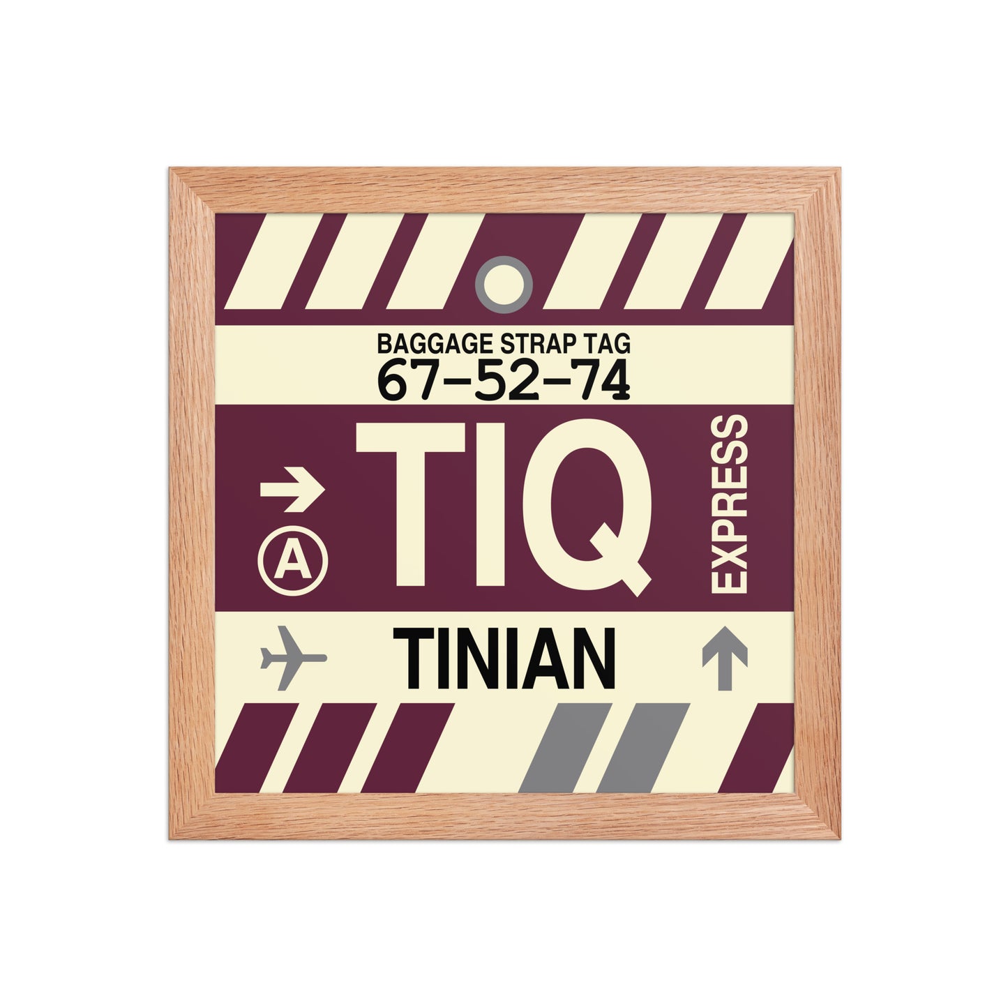 TIQ Tinian Framed Print • Jet Age Baggage Tag Design • YHM Designs - Image 06