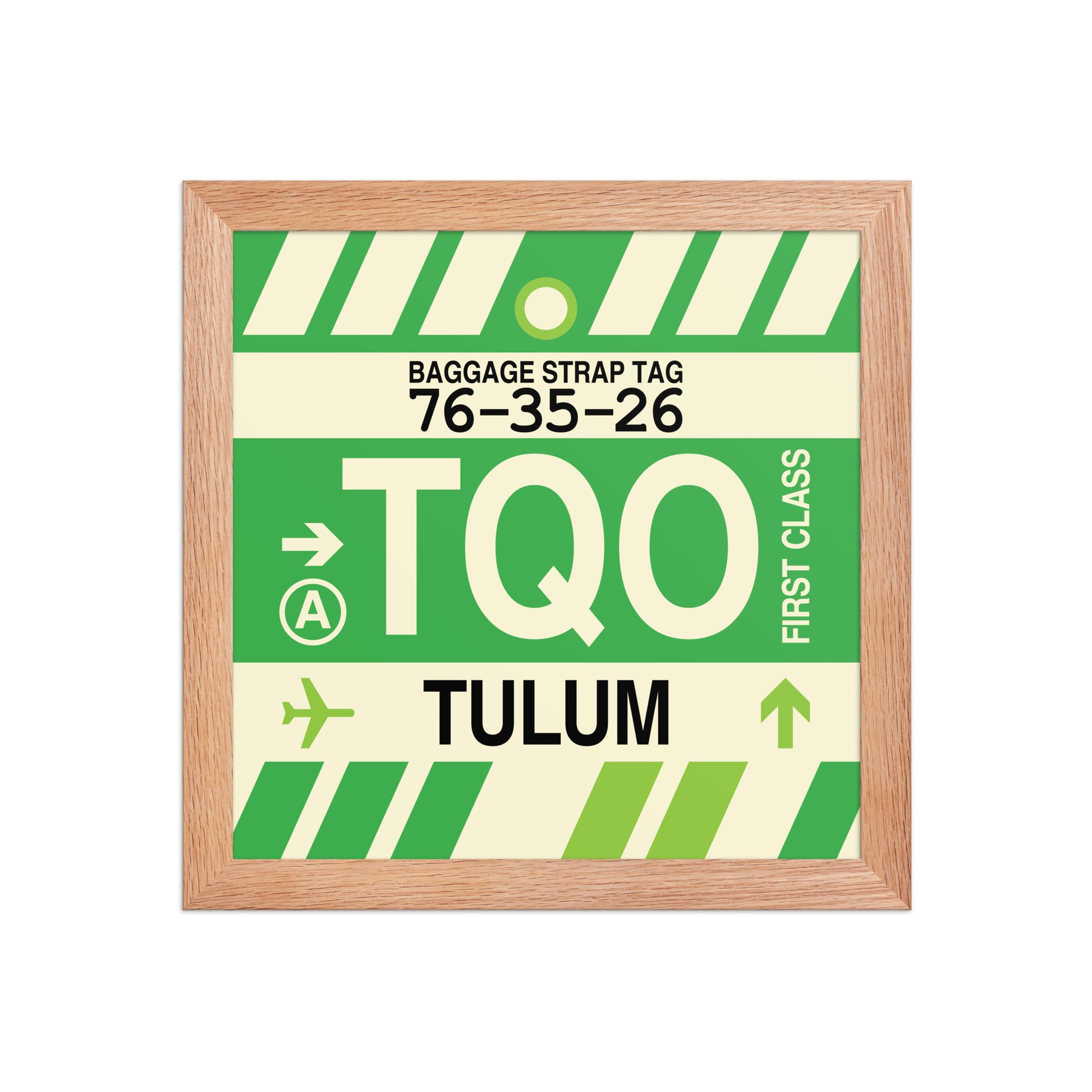 TQO Tulum Framed Print • Jet Age Baggage Tag Design • YHM Designs - Image 06