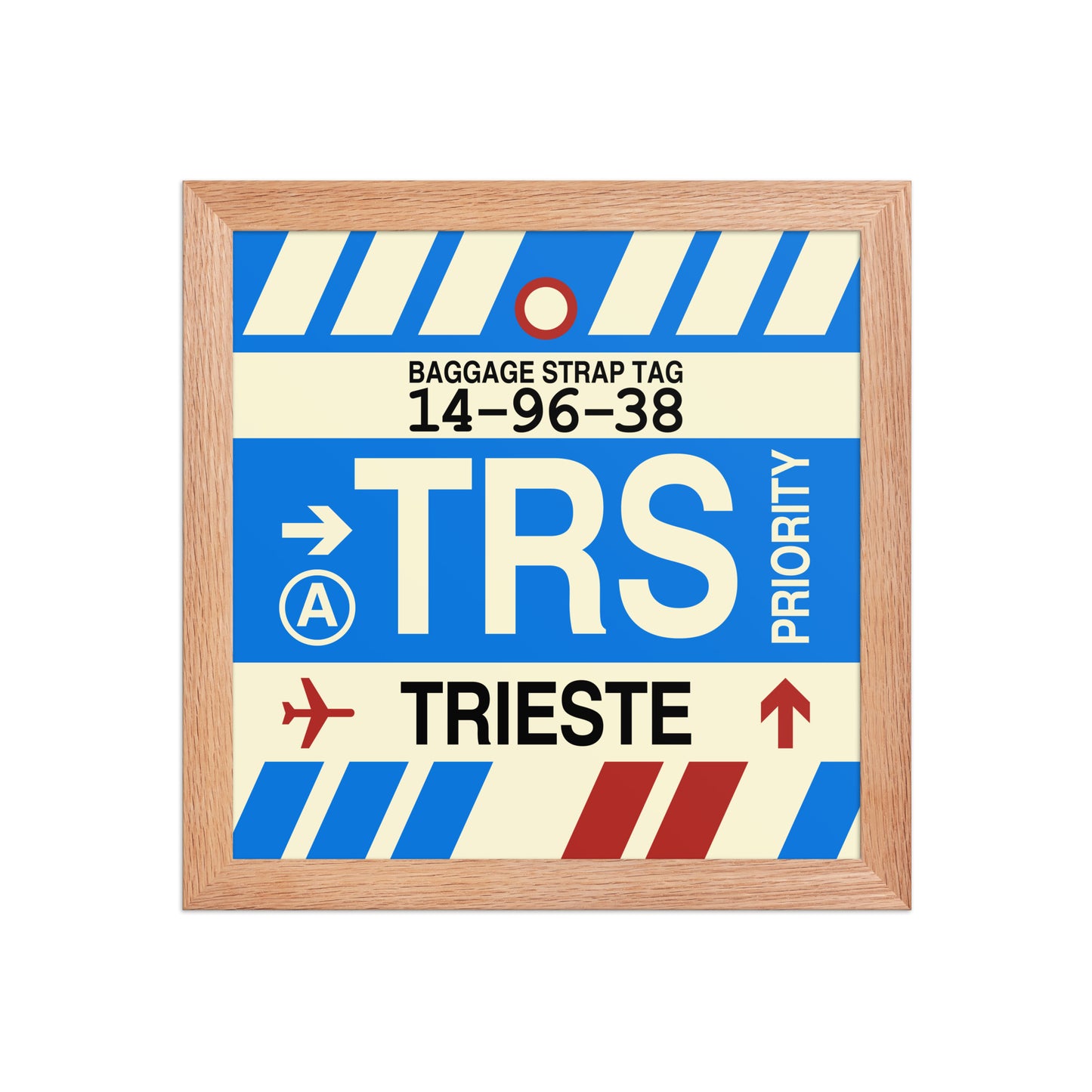 TRS Trieste Framed Print • Jet Age Baggage Tag Design • YHM Designs - Image 06