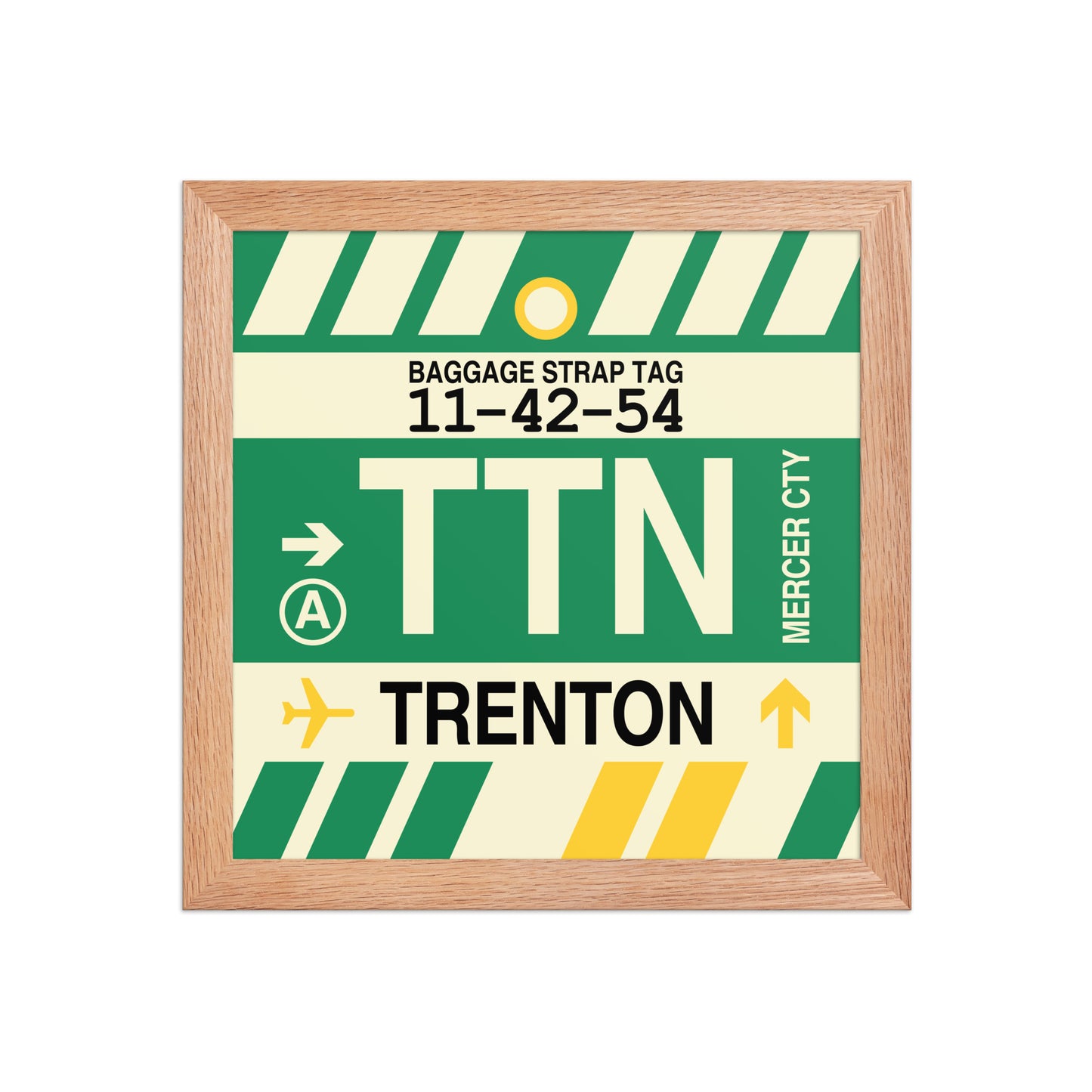 TTN Trenton Framed Print • Jet Age Baggage Tag Design • YHM Designs - Image 06