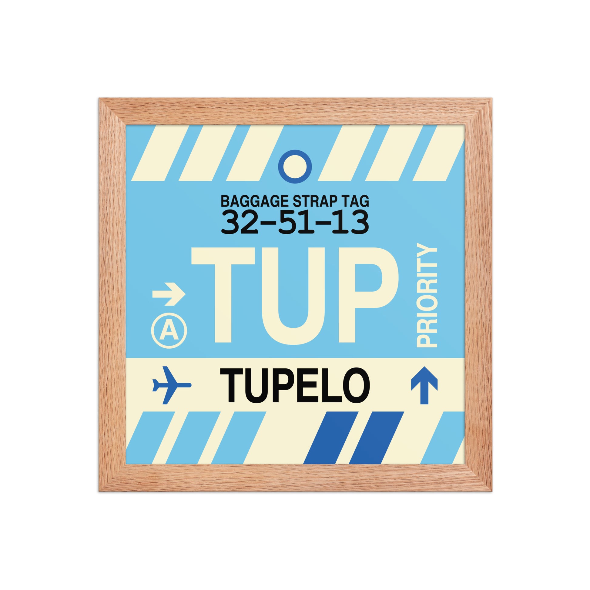 TUP Tupelo Framed Print • Jet Age Baggage Tag Design • YHM Designs - Image 06