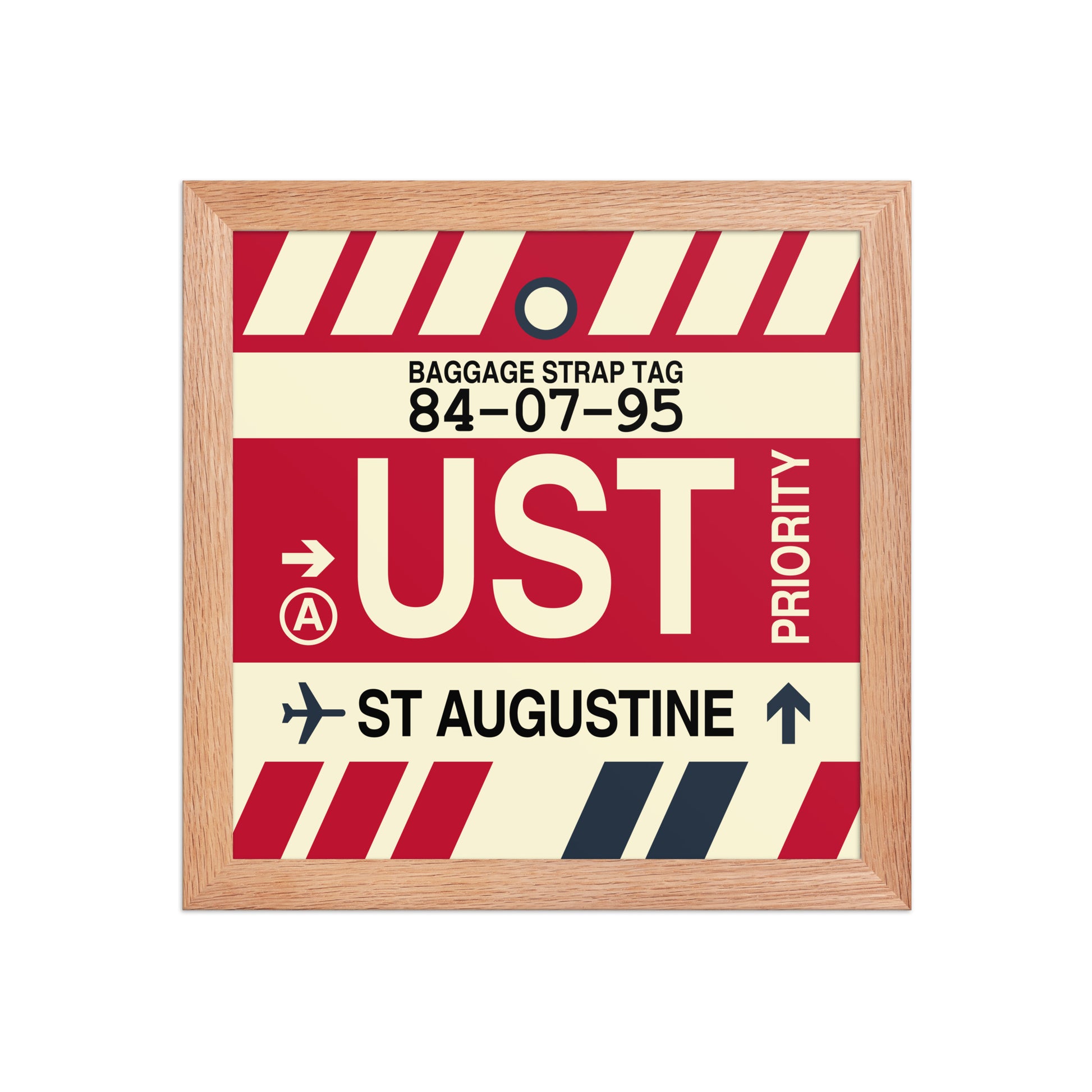 UST St. Augustine Framed Print • Jet Age Baggage Tag Design • YHM Designs - Image 06