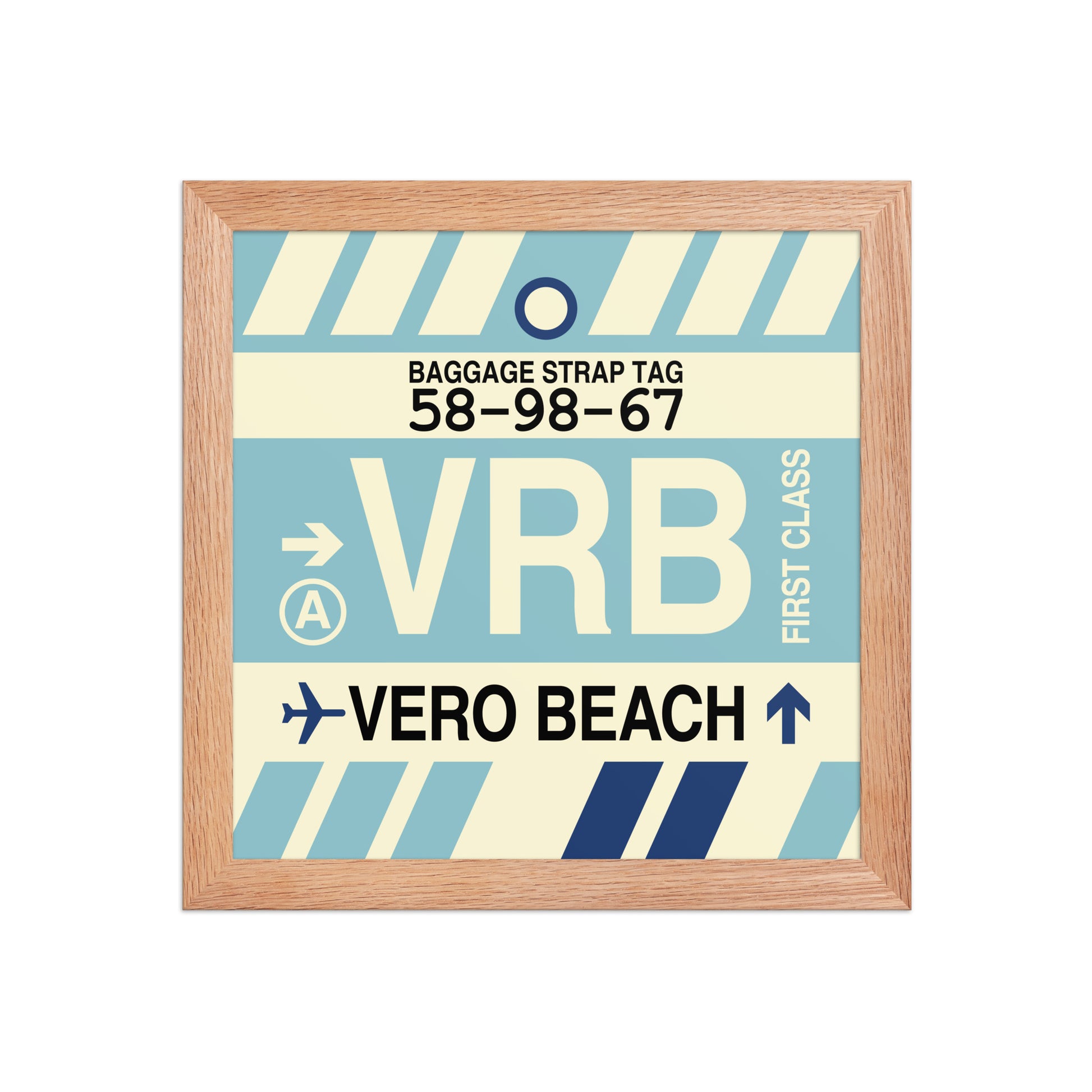 VRB Vero Beach Framed Print • Jet Age Baggage Tag Design • YHM Designs - Image 06