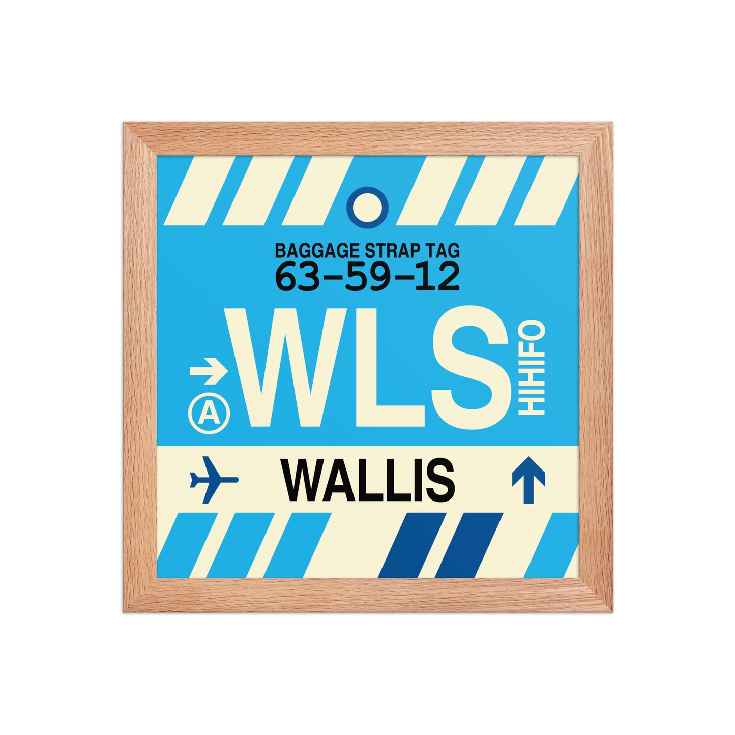 WLS Wallis Island Framed Print • Jet Age Baggage Tag Design • YHM Designs - Image 06