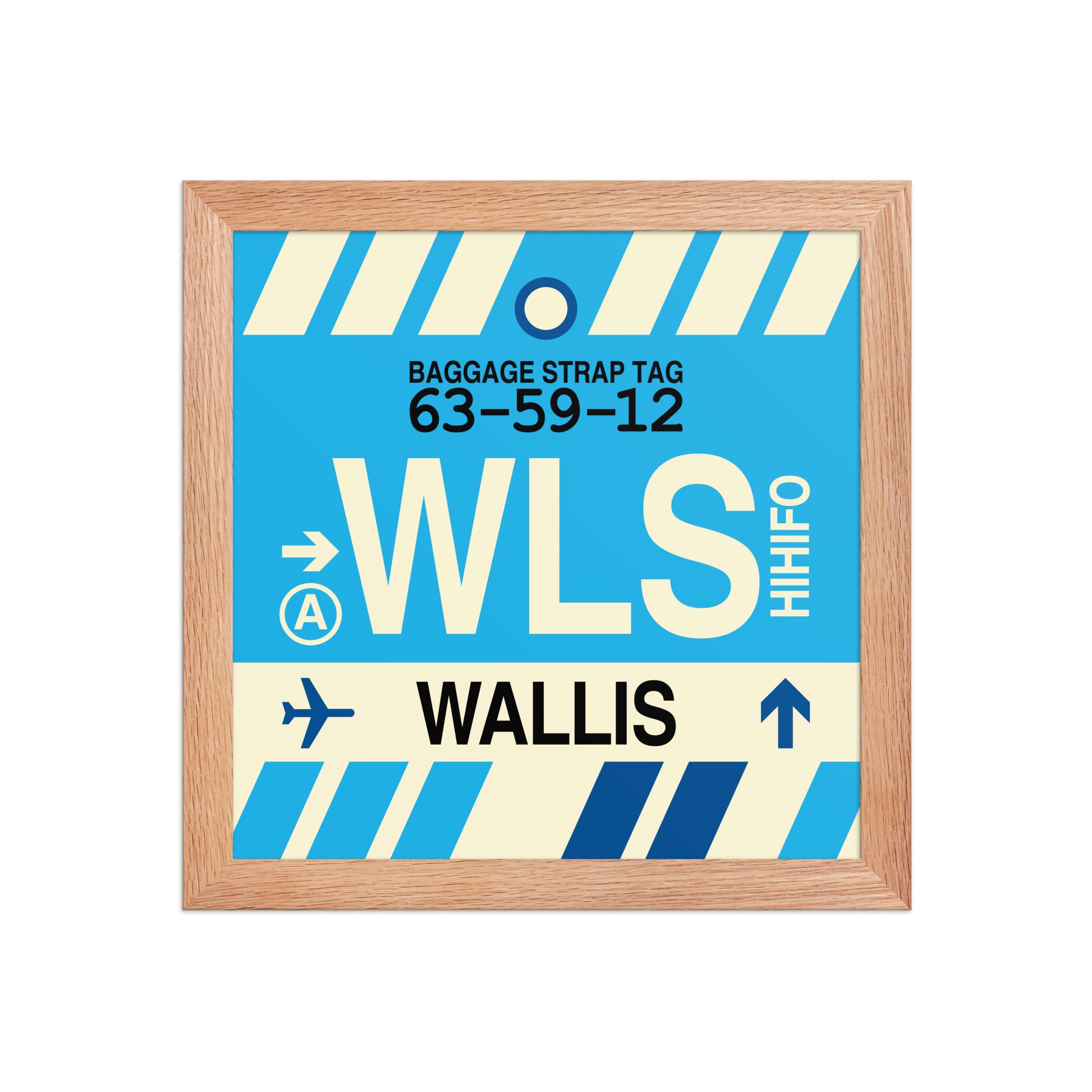 WLS Wallis Island Framed Print • Jet Age Baggage Tag Design • YHM Designs - Image 06