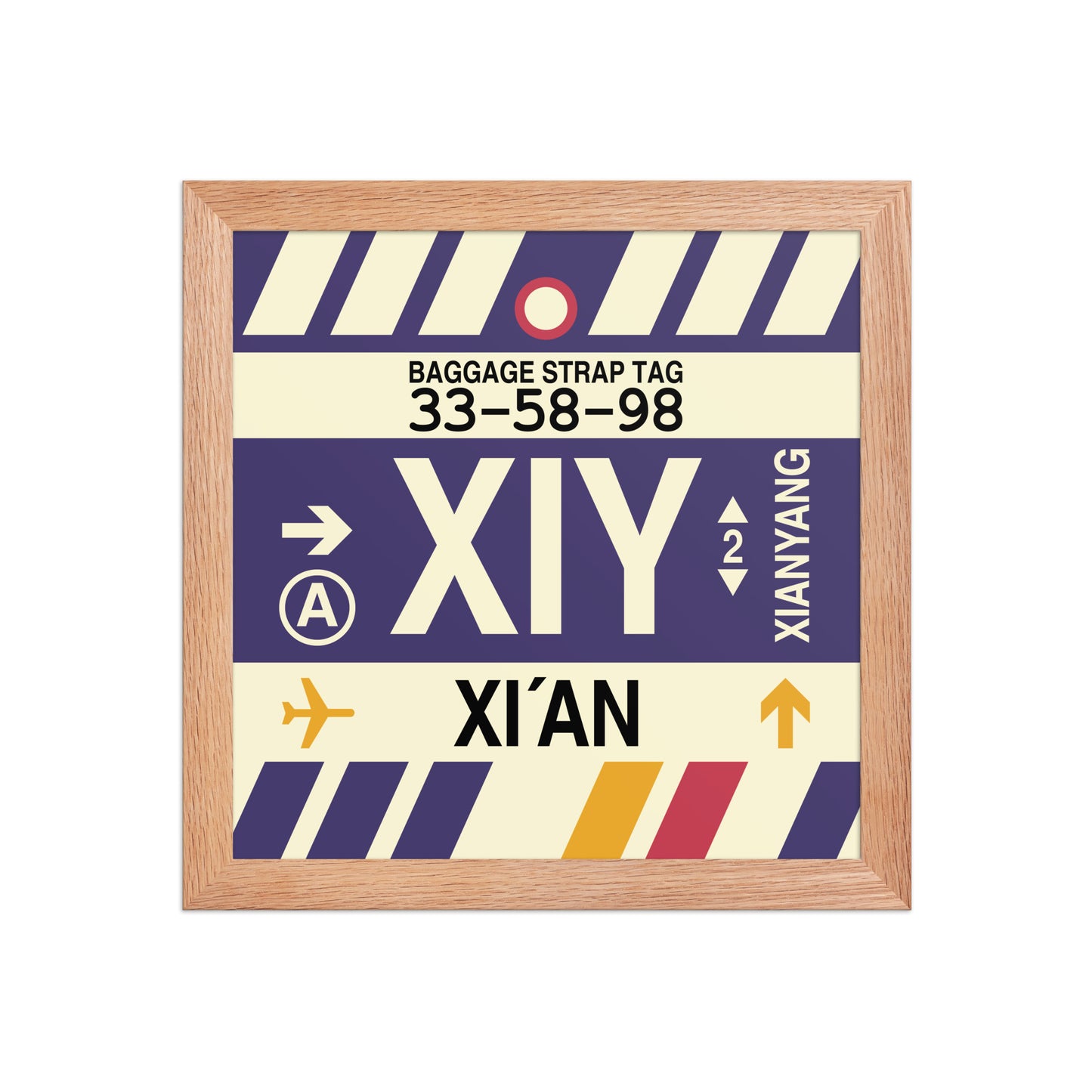 XIY Xi'an Framed Print • Jet Age Baggage Tag Design • YHM Designs - Image 06
