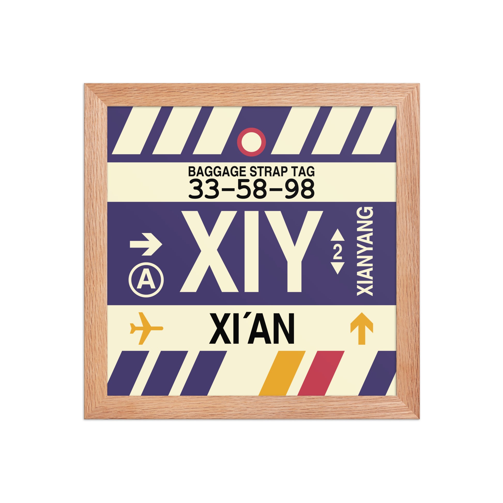 XIY Xi'an Framed Print • Jet Age Baggage Tag Design • YHM Designs - Image 06