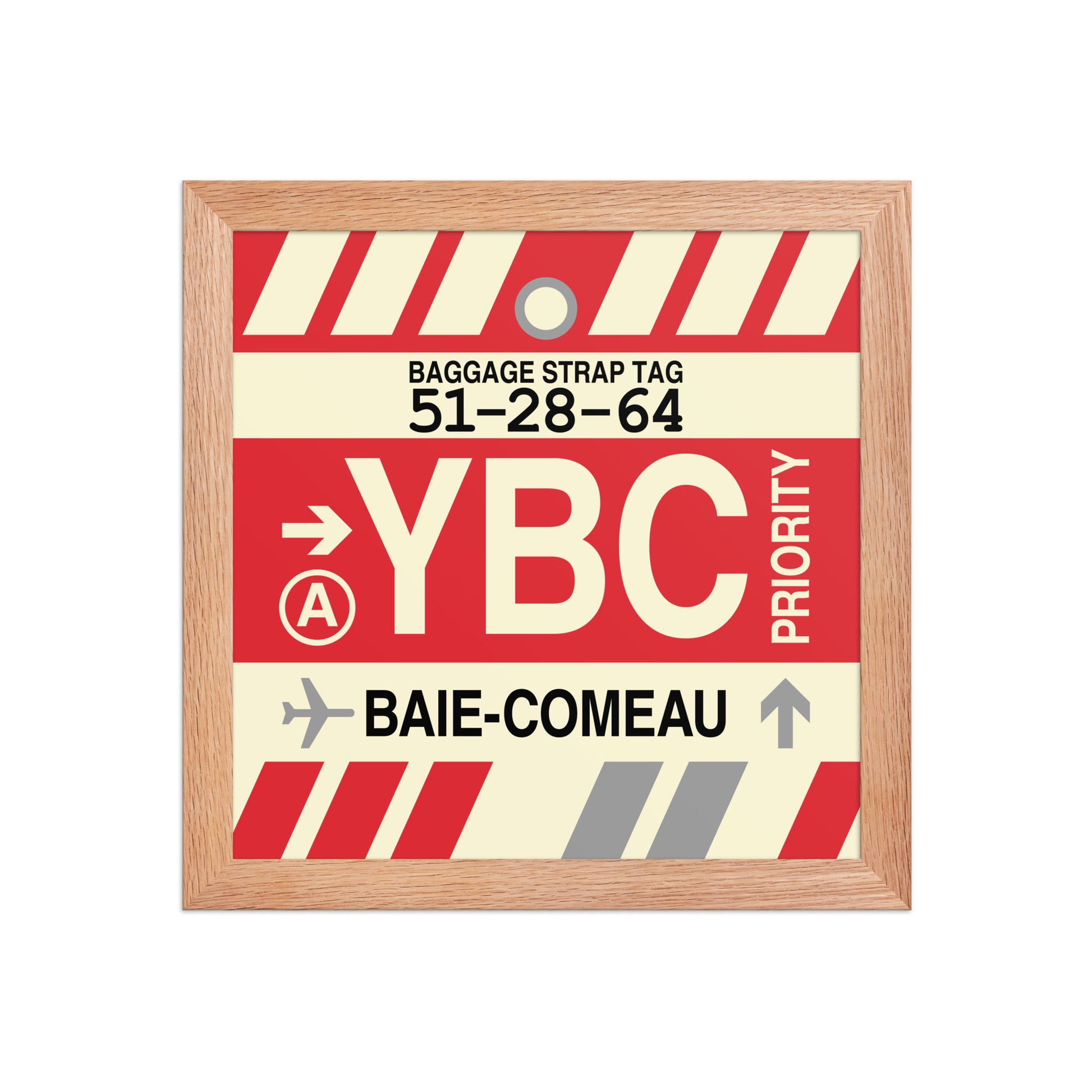 YBC Baie-Comeau Framed Print • Jet Age Baggage Tag Design • YHM Designs - Image 06