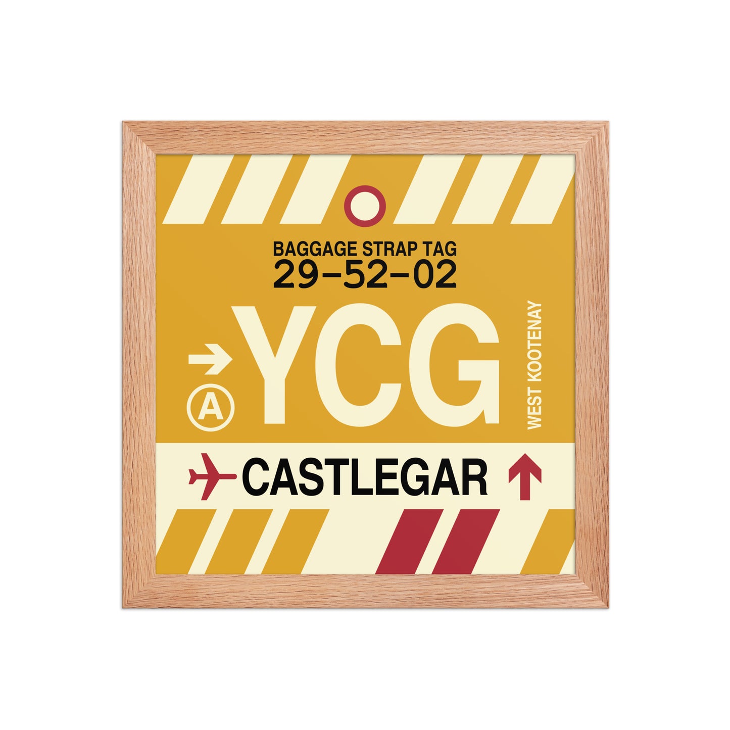 YCG Castlegar Framed Print • Jet Age Baggage Tag Design • YHM Designs - Image 06
