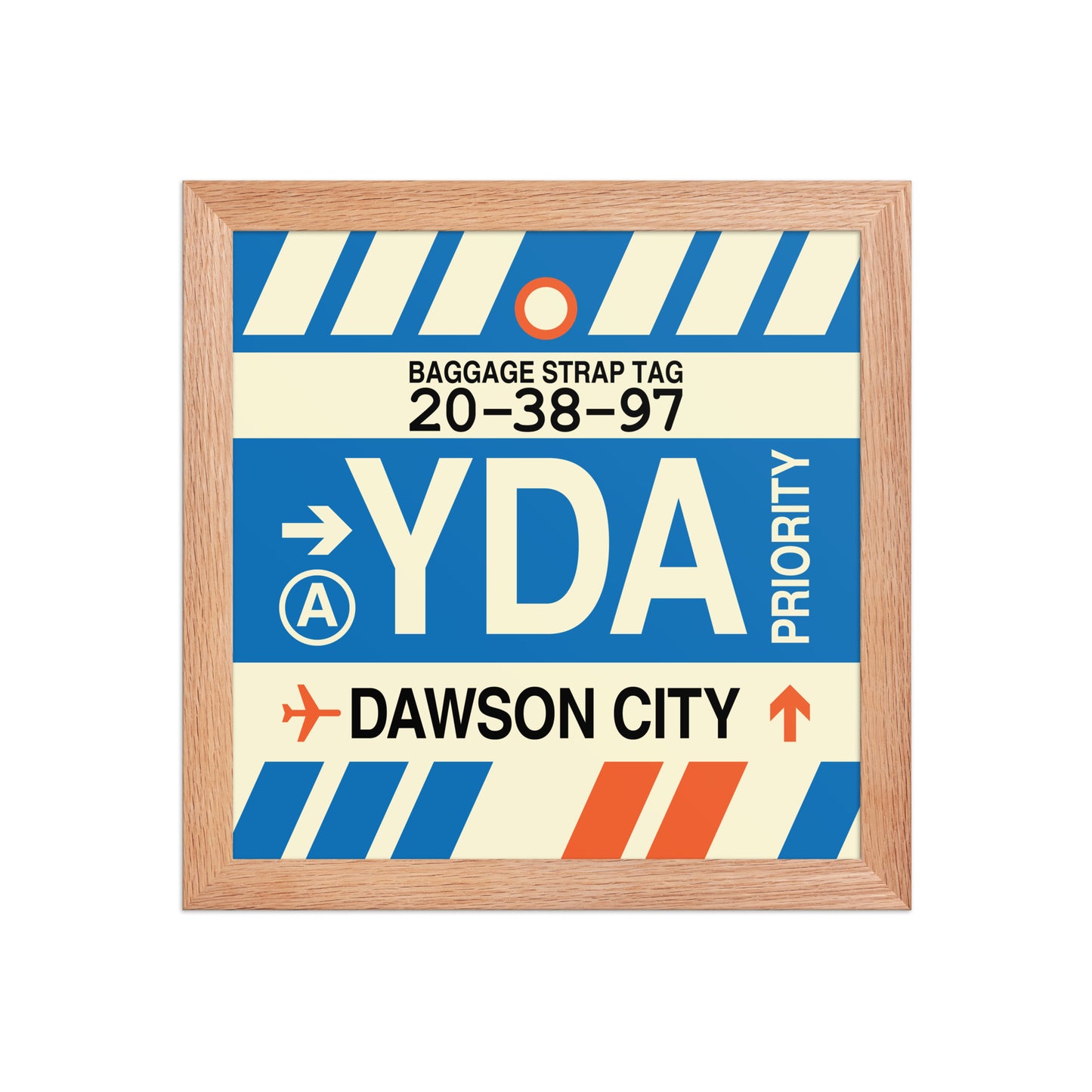 YDA Dawson City Framed Print • Jet Age Baggage Tag Design • YHM Designs - Image 06