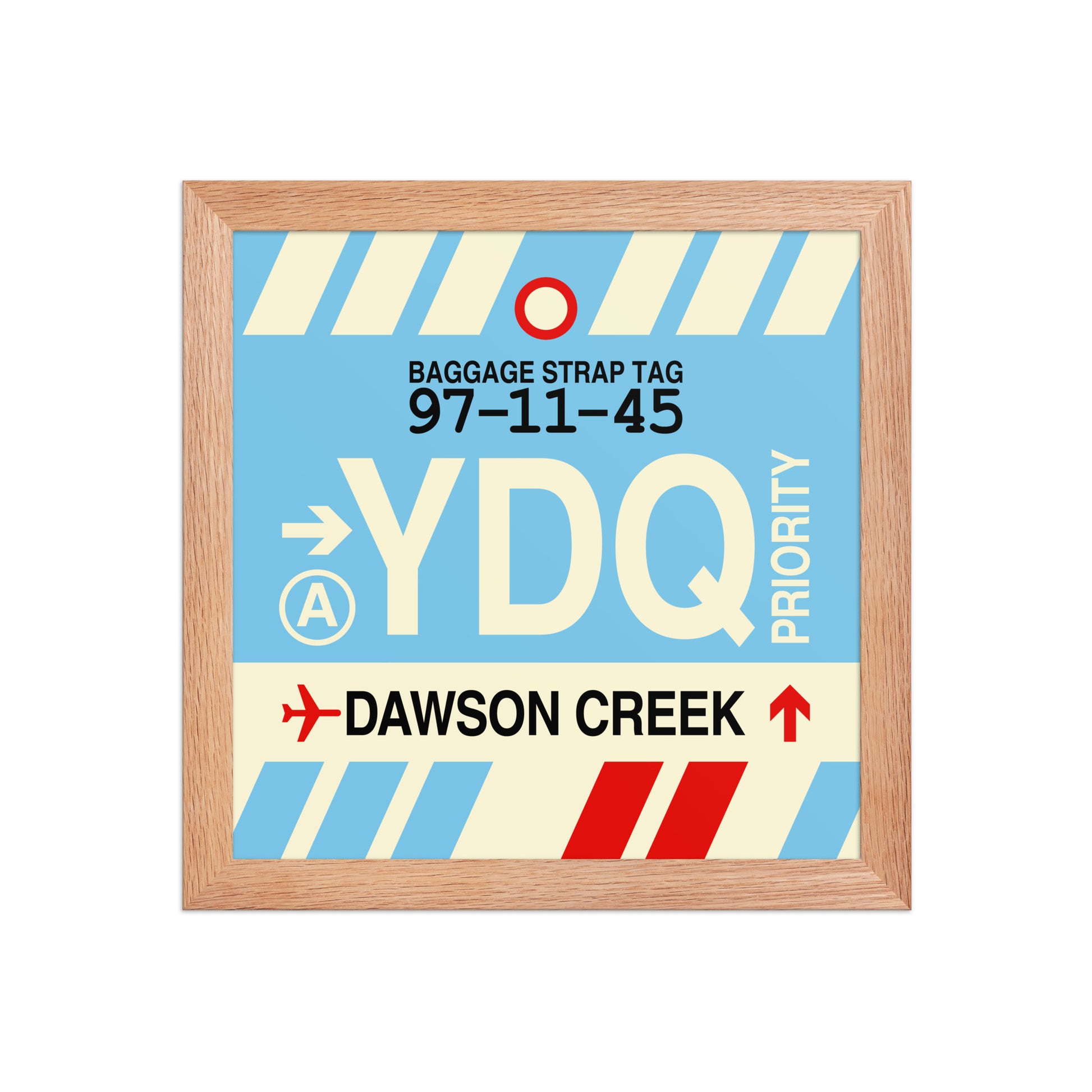 YDQ Dawson Creek Framed Print • Jet Age Baggage Tag Design • YHM Designs - Image 06