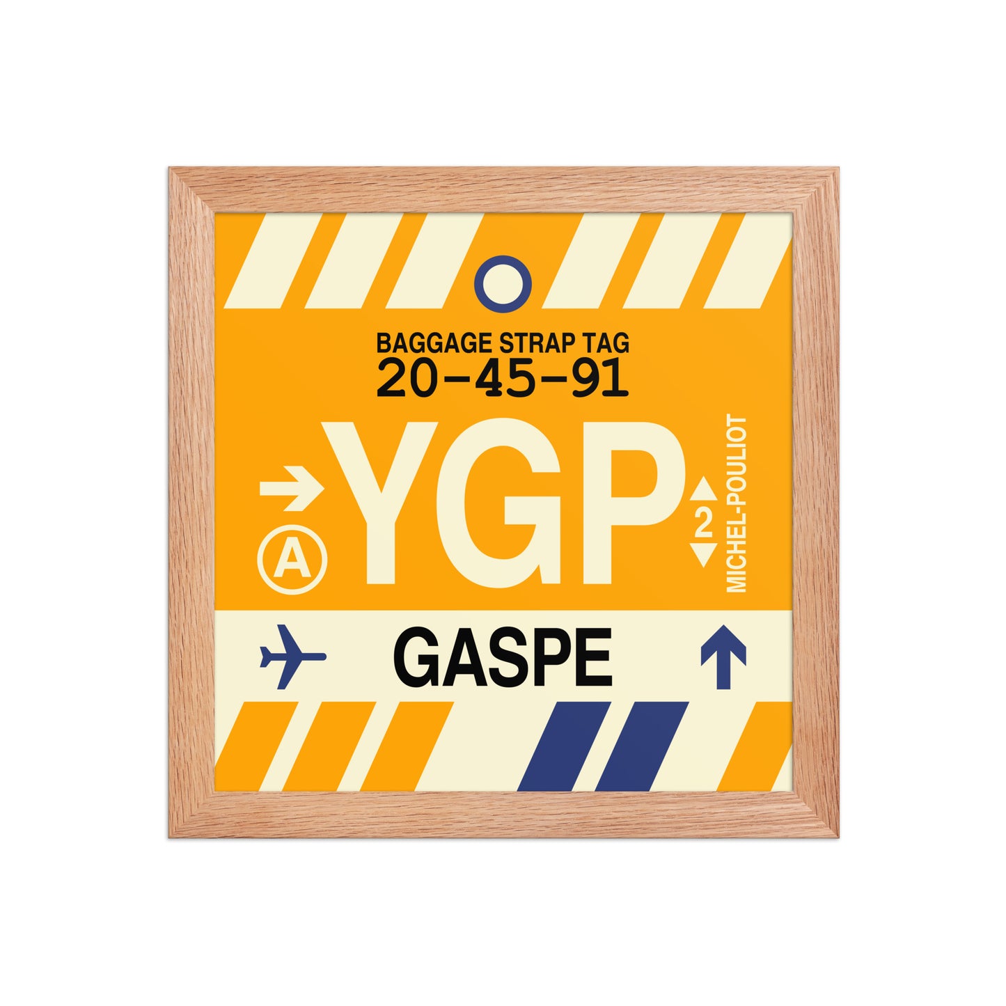 YGP Gaspé Framed Print • Jet Age Baggage Tag Design • YHM Designs - Image 06