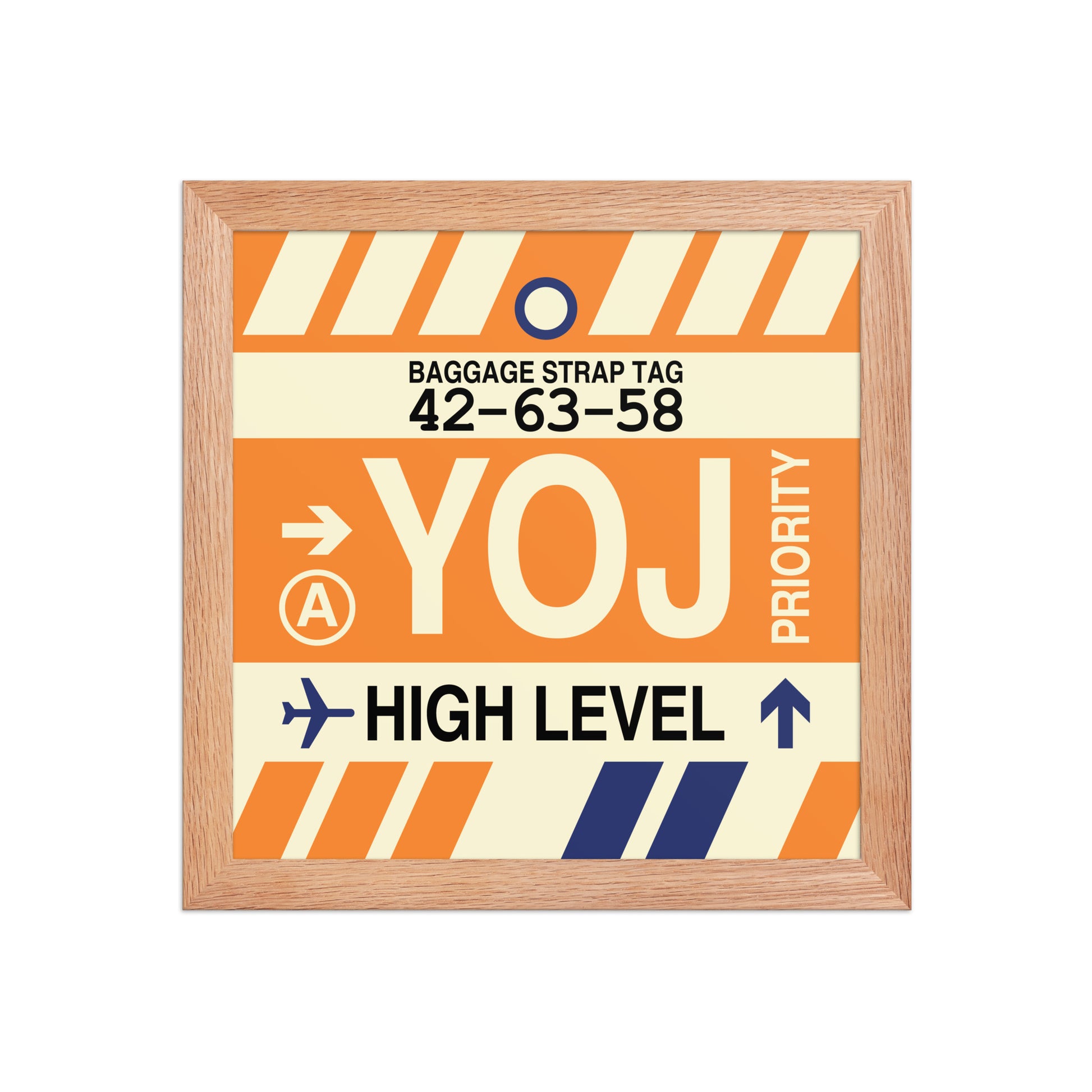 YOJ High Level Framed Print • Jet Age Baggage Tag Design • YHM Designs - Image 06