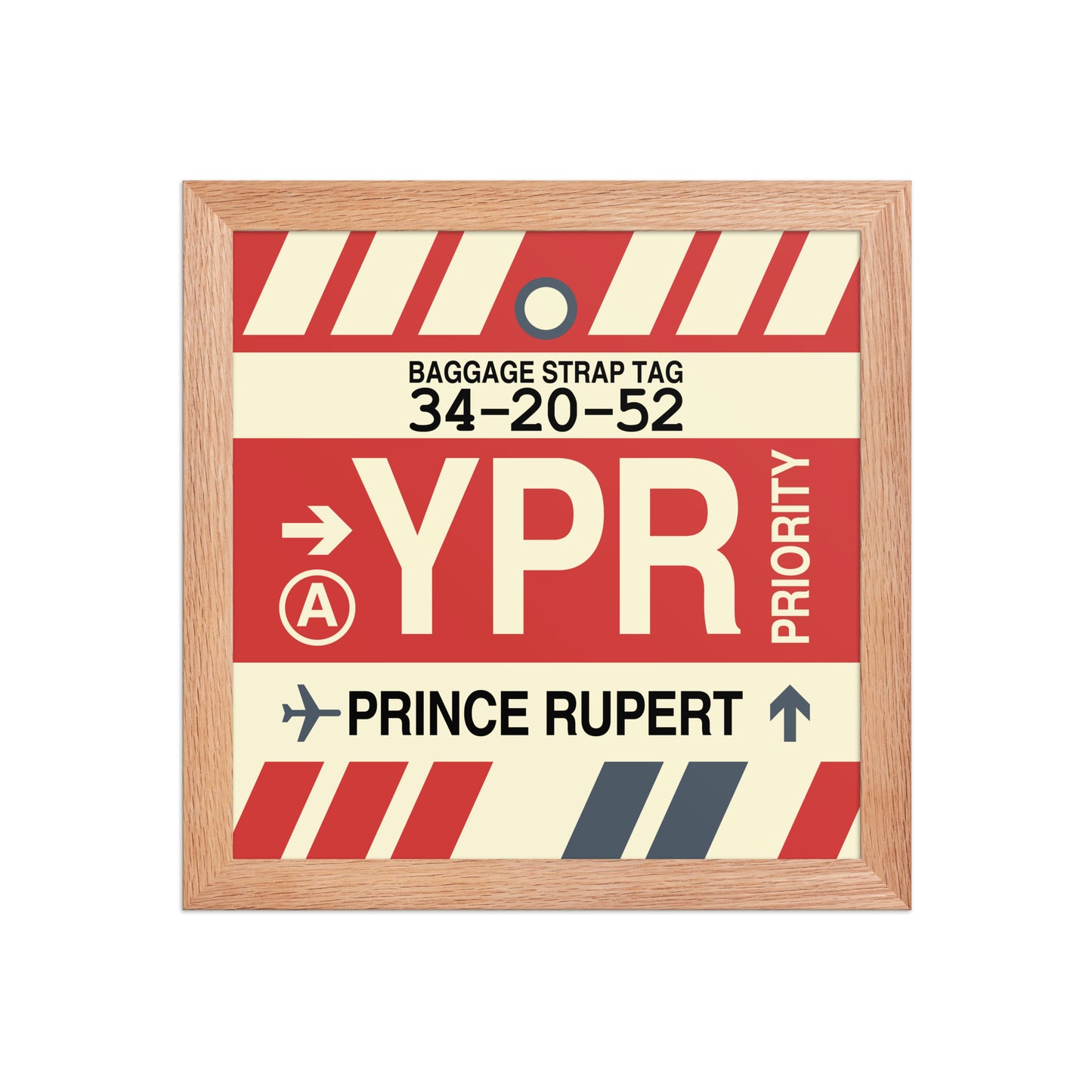 YPR Prince Rupert Framed Print • Jet Age Baggage Tag Design • YHM Designs - Image 06