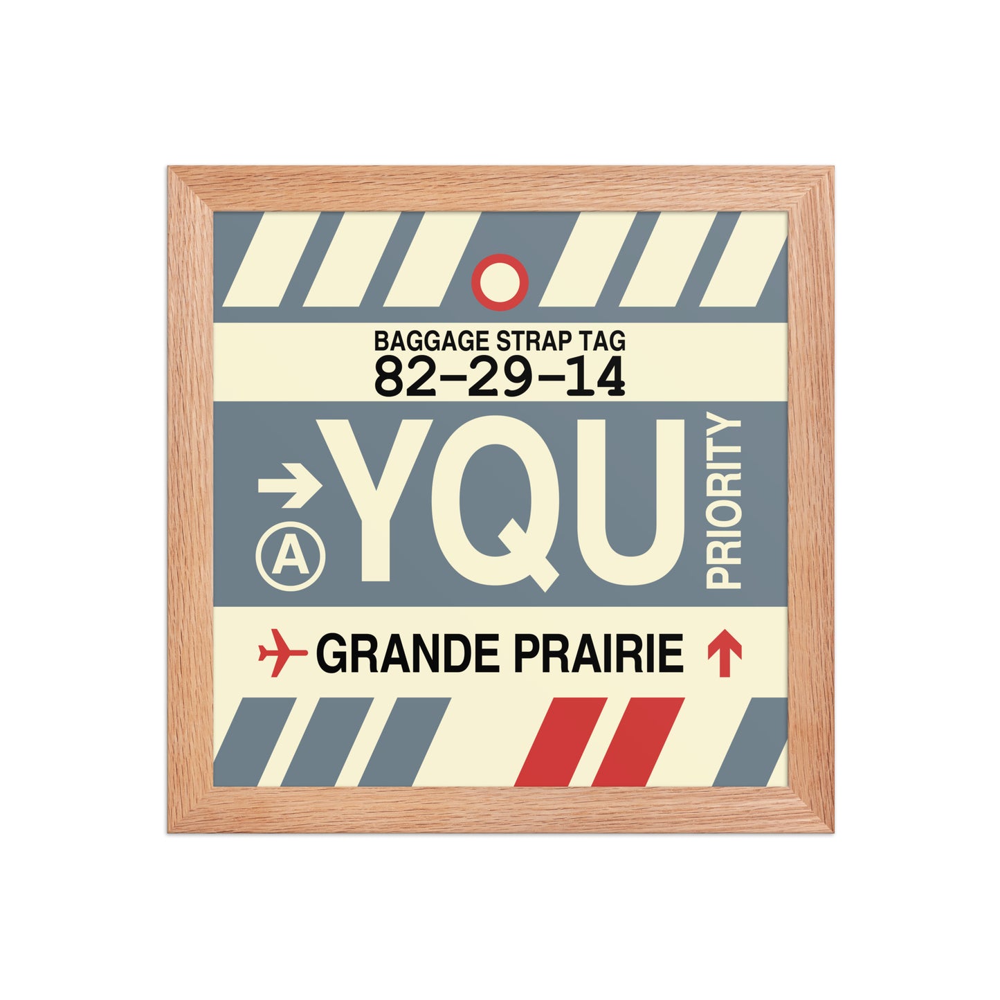 YQU Grande Prairie Framed Print • Jet Age Baggage Tag Design • YHM Designs - Image 06