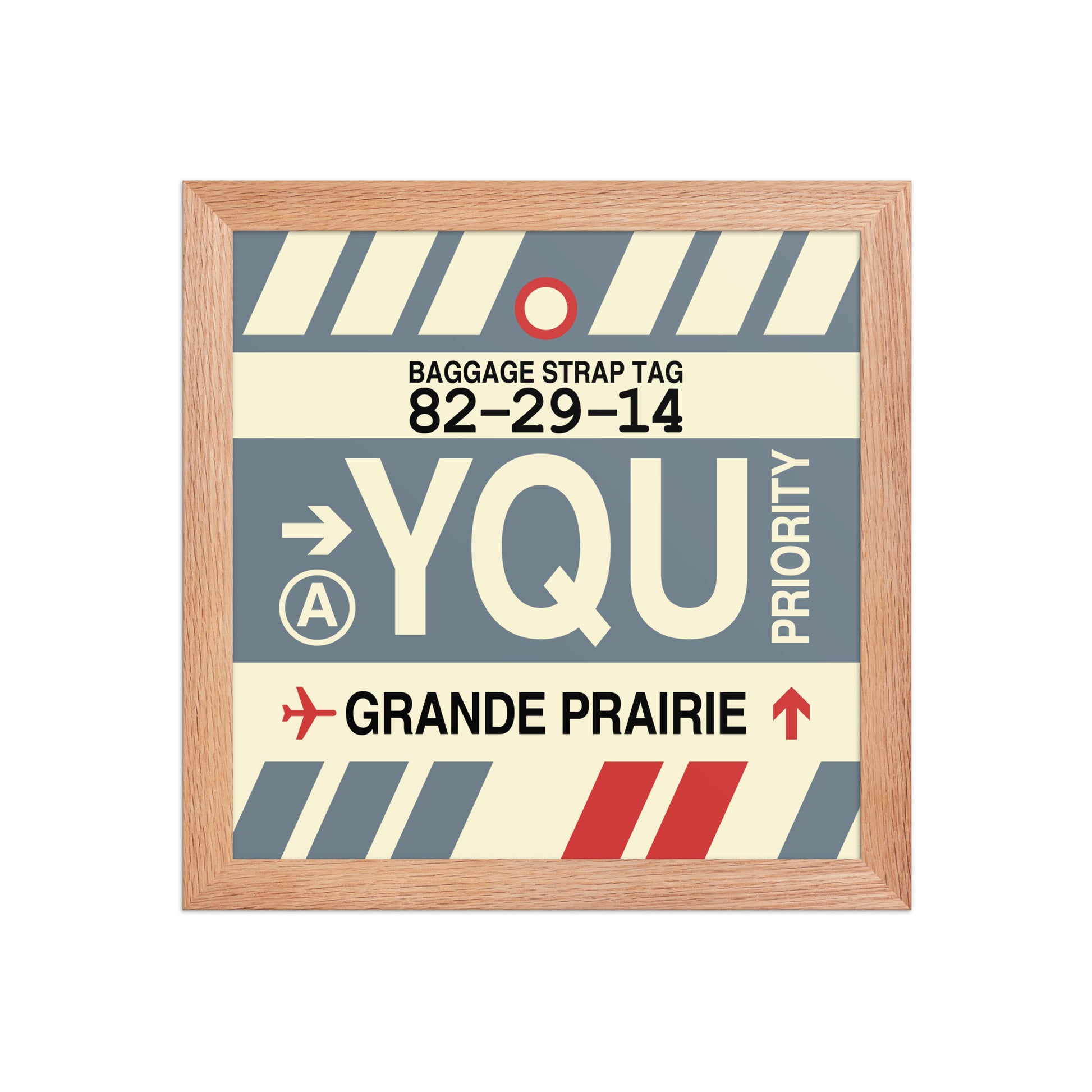 YQU Grande Prairie Framed Print • Jet Age Baggage Tag Design • YHM Designs - Image 06