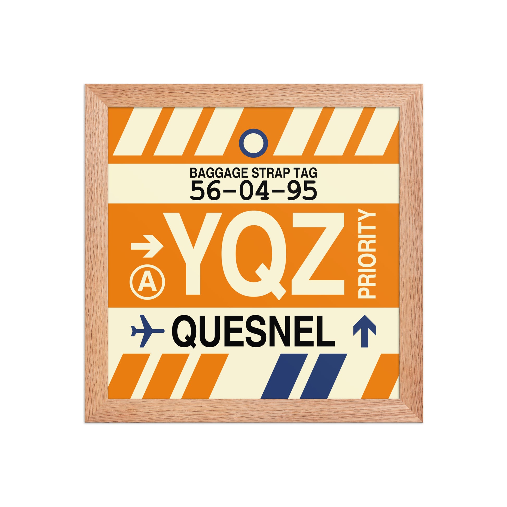 YQZ Quesnel Framed Print • Jet Age Baggage Tag Design • YHM Designs - Image 06
