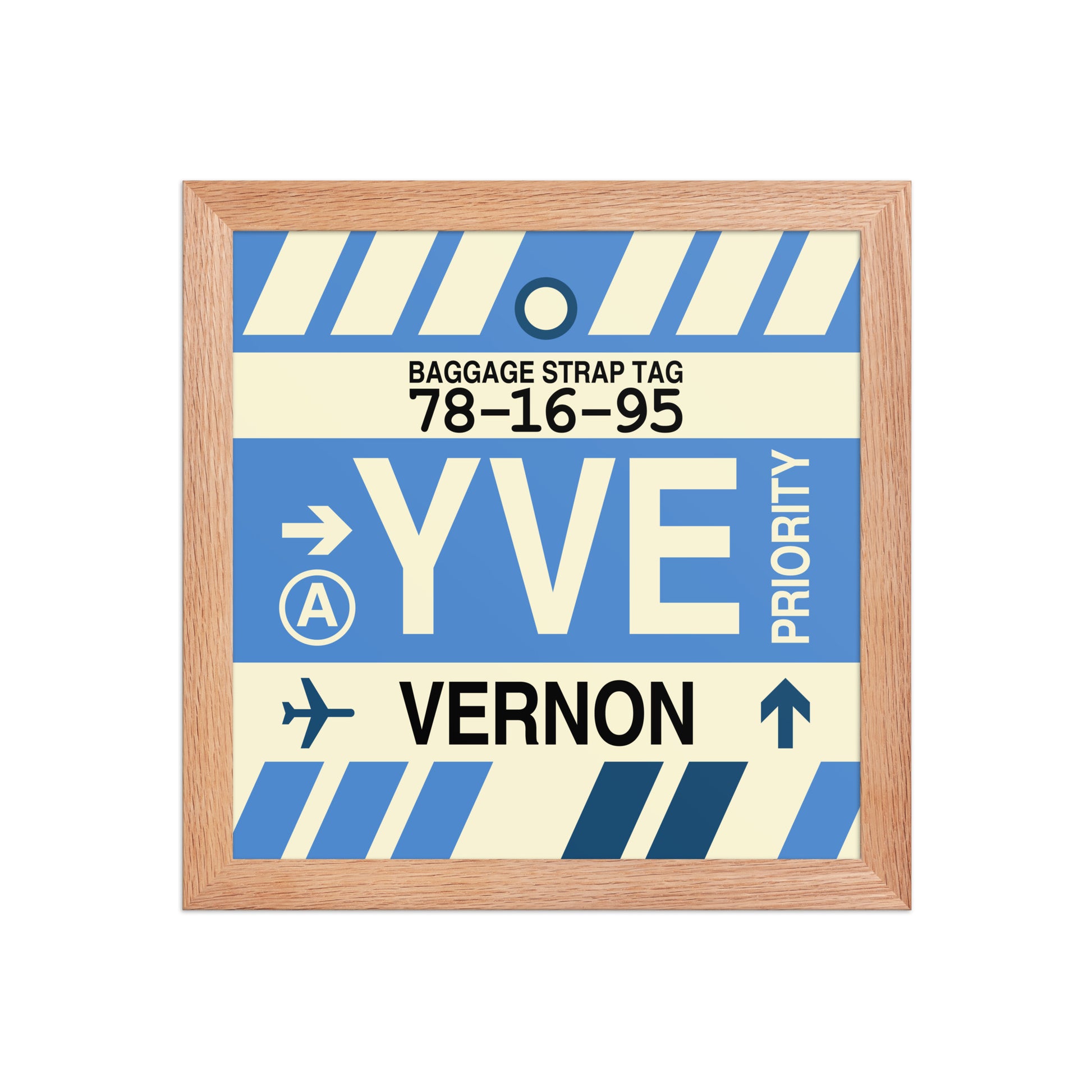 YVE Vernon Framed Print • Jet Age Baggage Tag Design • YHM Designs - Image 06