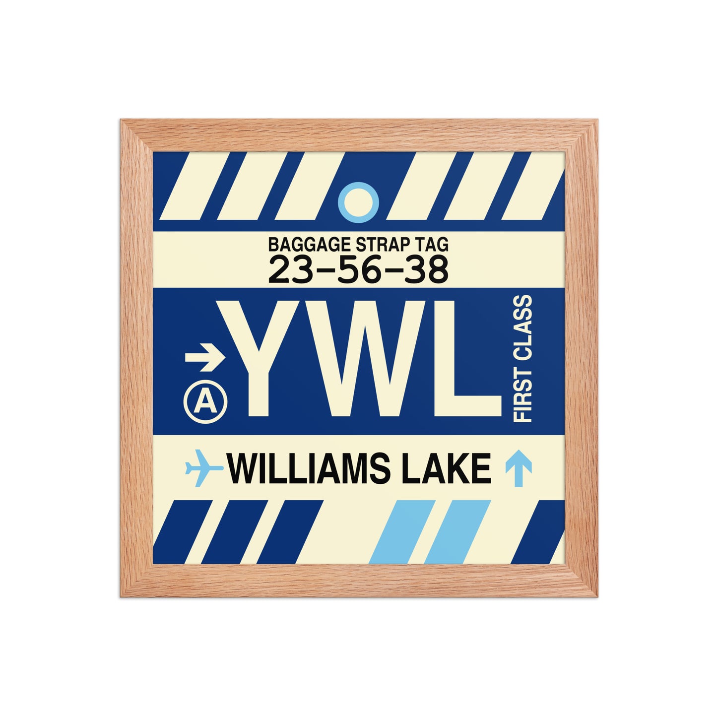YWL Williams Lake Framed Print • Jet Age Baggage Tag Design • YHM Designs - Image 06