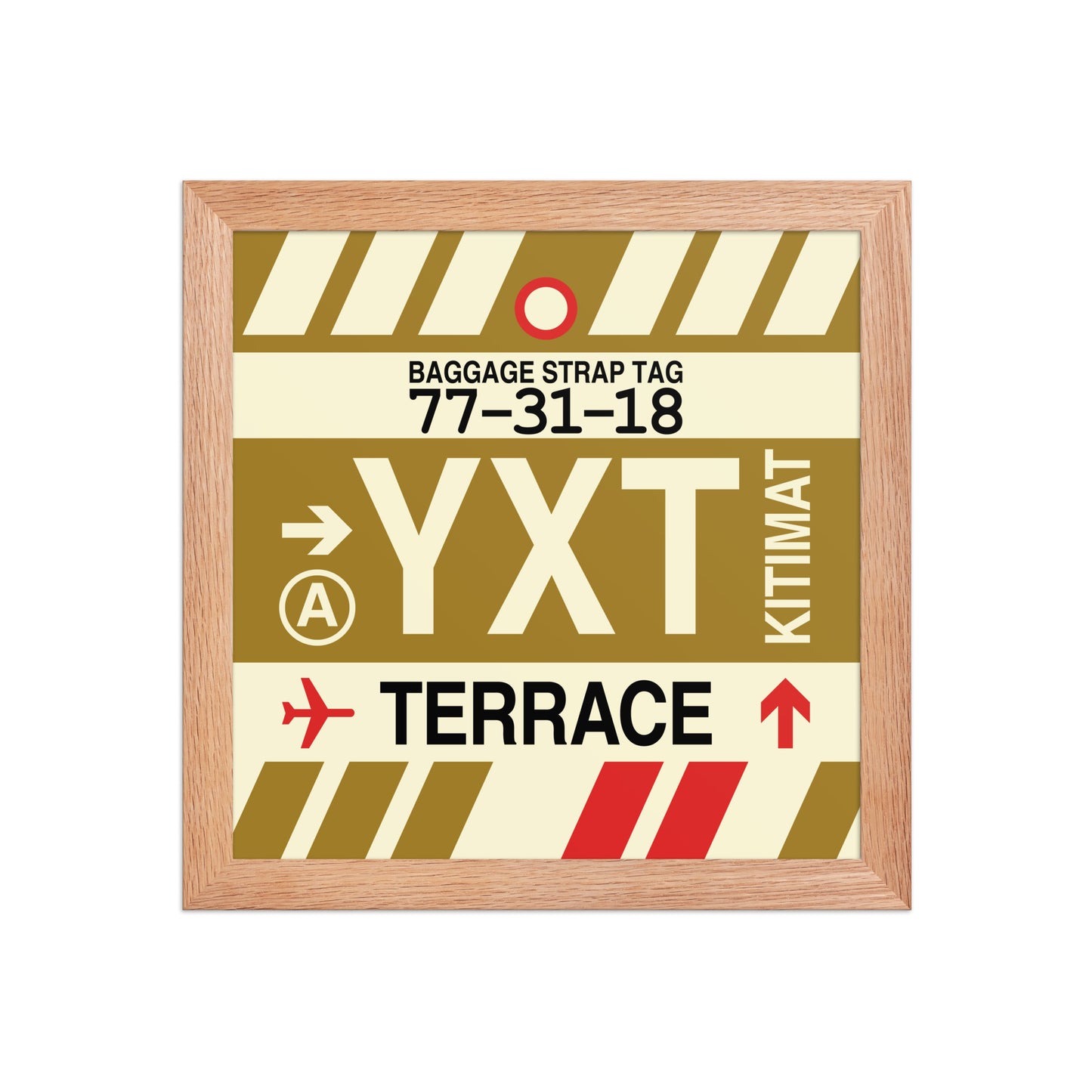 YXT Terrace Framed Print • Jet Age Baggage Tag Design • YHM Designs - Image 06