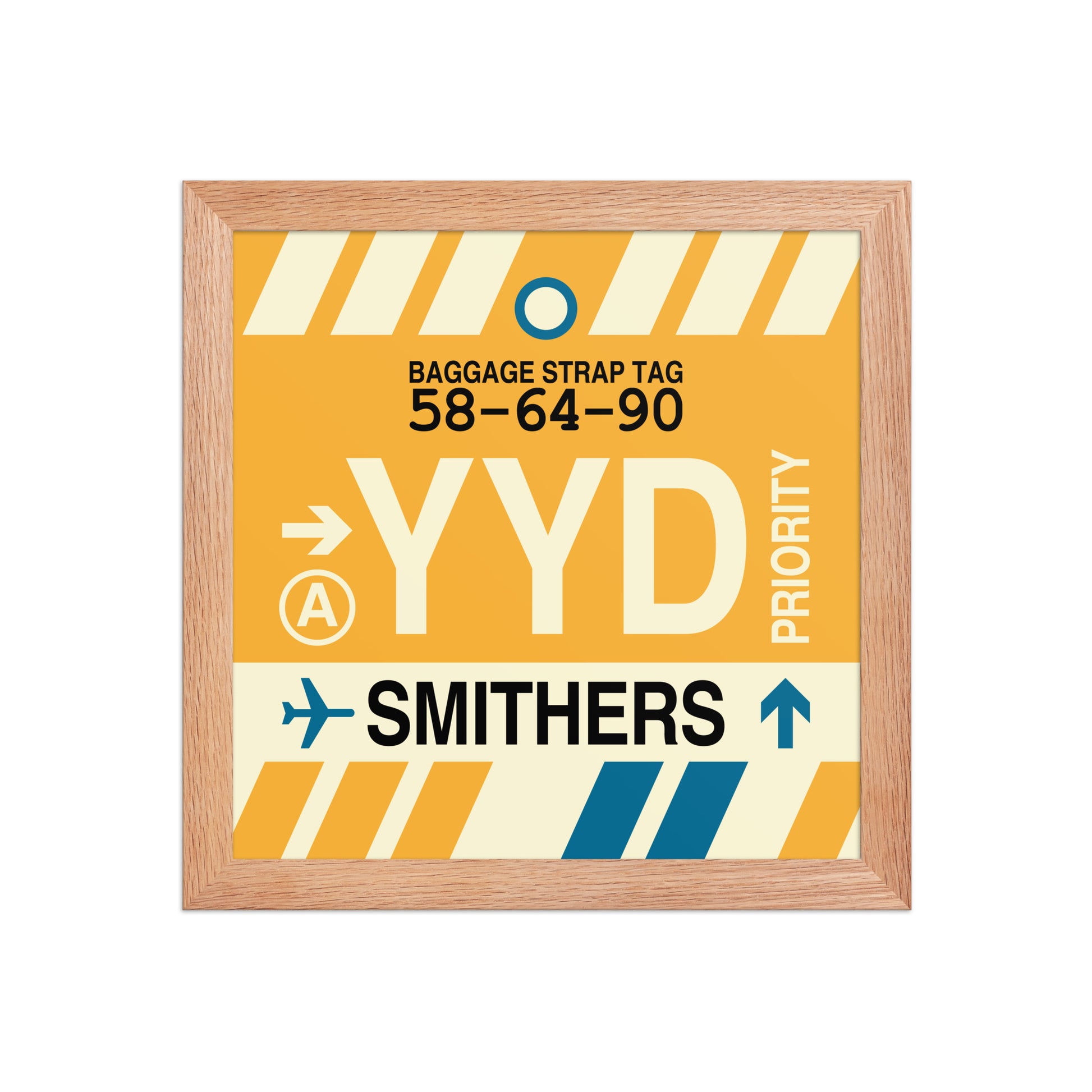 YYD Smithers Framed Print • Jet Age Baggage Tag Design • YHM Designs - Image 06