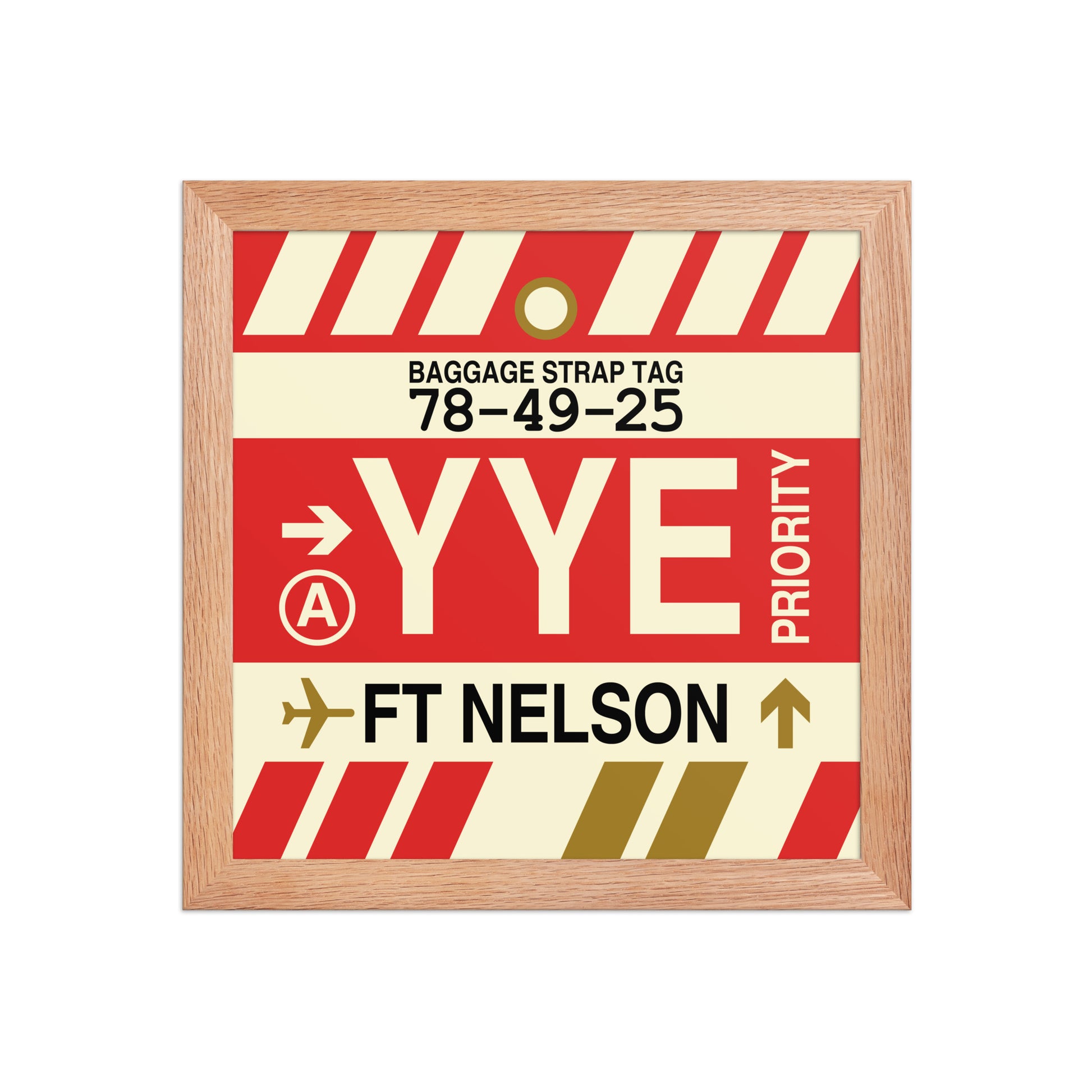 YYE Fort Nelson Framed Print • Jet Age Baggage Tag Design • YHM Designs - Image 06