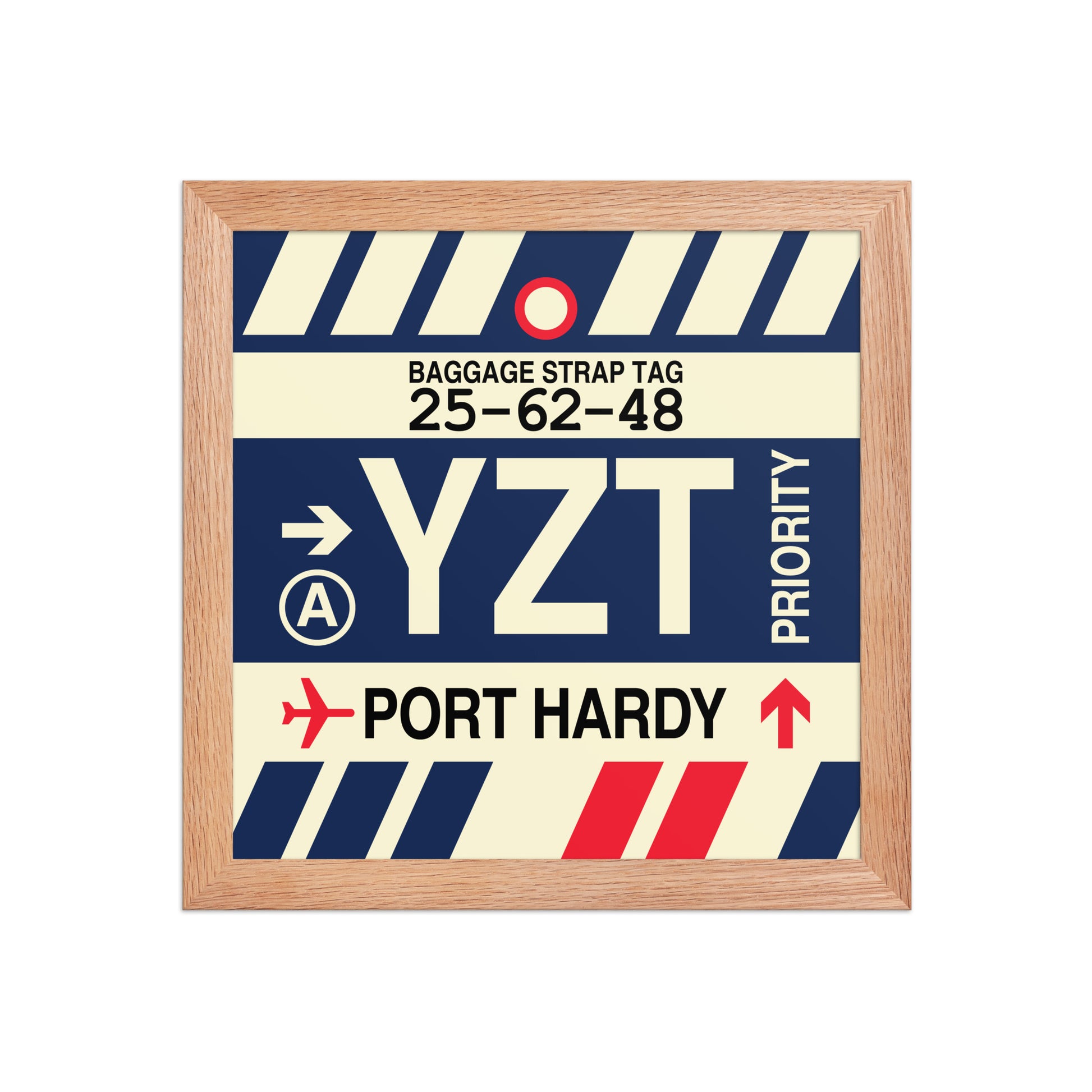 YZT Port Hardy Framed Print • Jet Age Baggage Tag Design • YHM Designs - Image 06