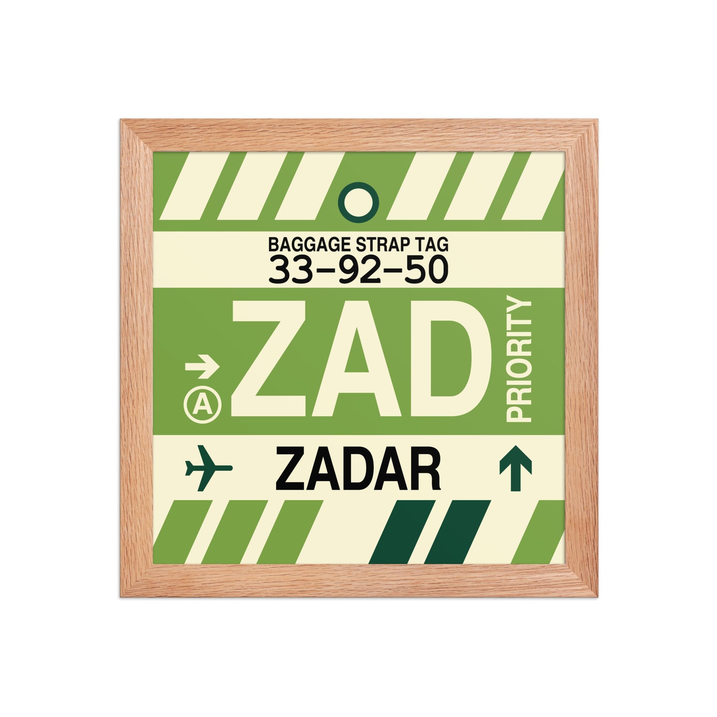 ZAD Zadar Framed Print • Jet Age Baggage Tag Design • YHM Designs - Image 06