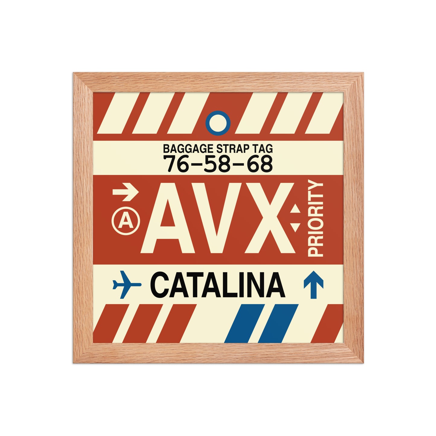 AVX Santa Catalina Framed Print • Jet Age Baggage Tag Design • YHM Designs - Image 06