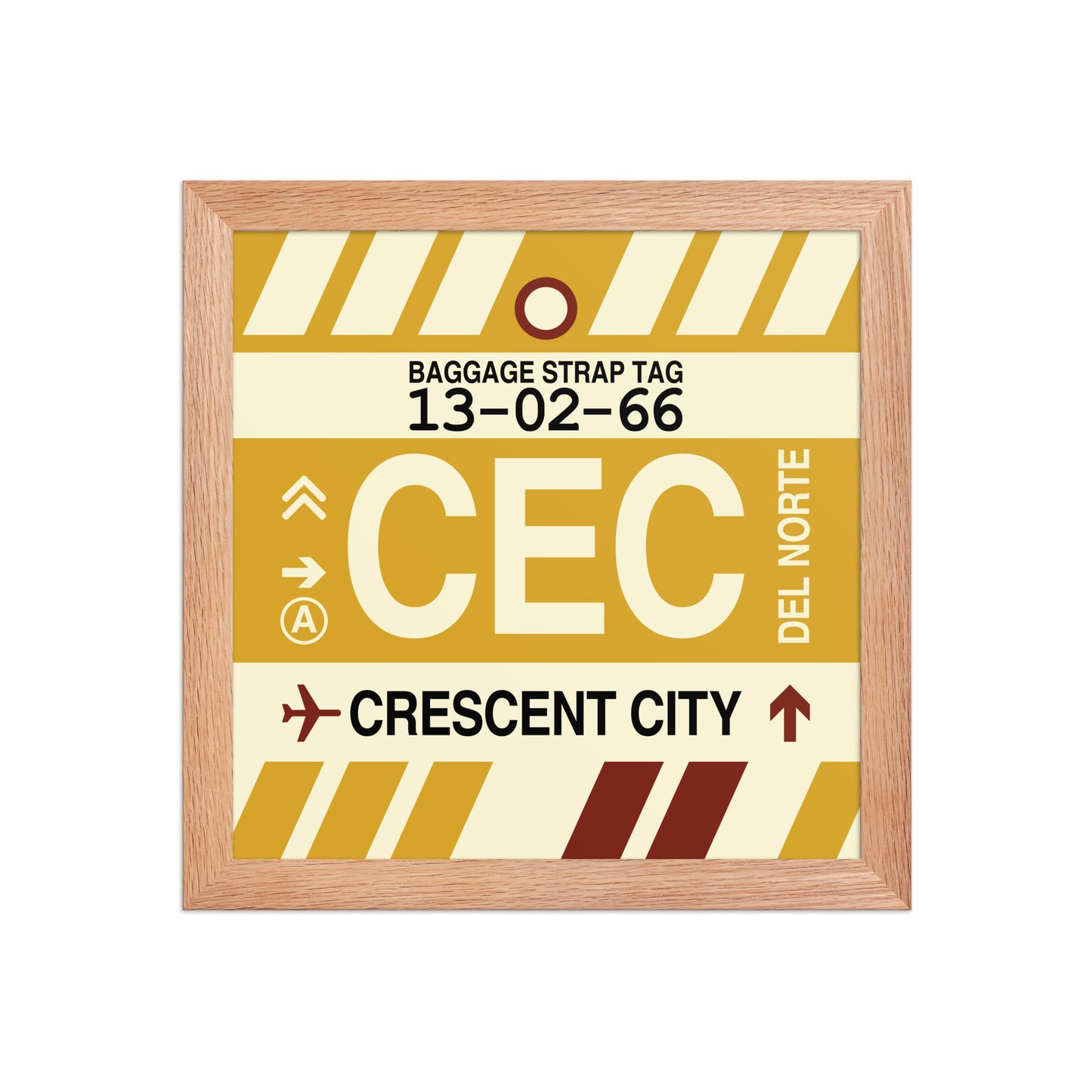 CEC Crescent City Framed Print • Jet Age Baggage Tag Design • YHM Designs - Image 06