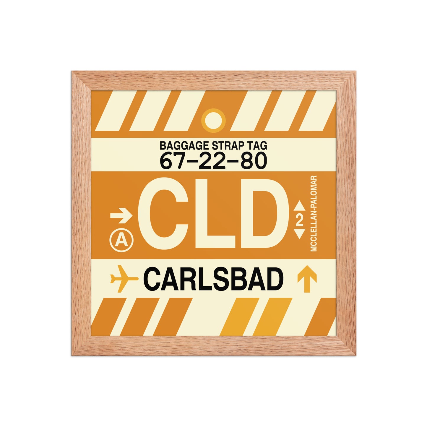 CLD Carlsbad Framed Print • Jet Age Baggage Tag Design • YHM Designs - Image 06