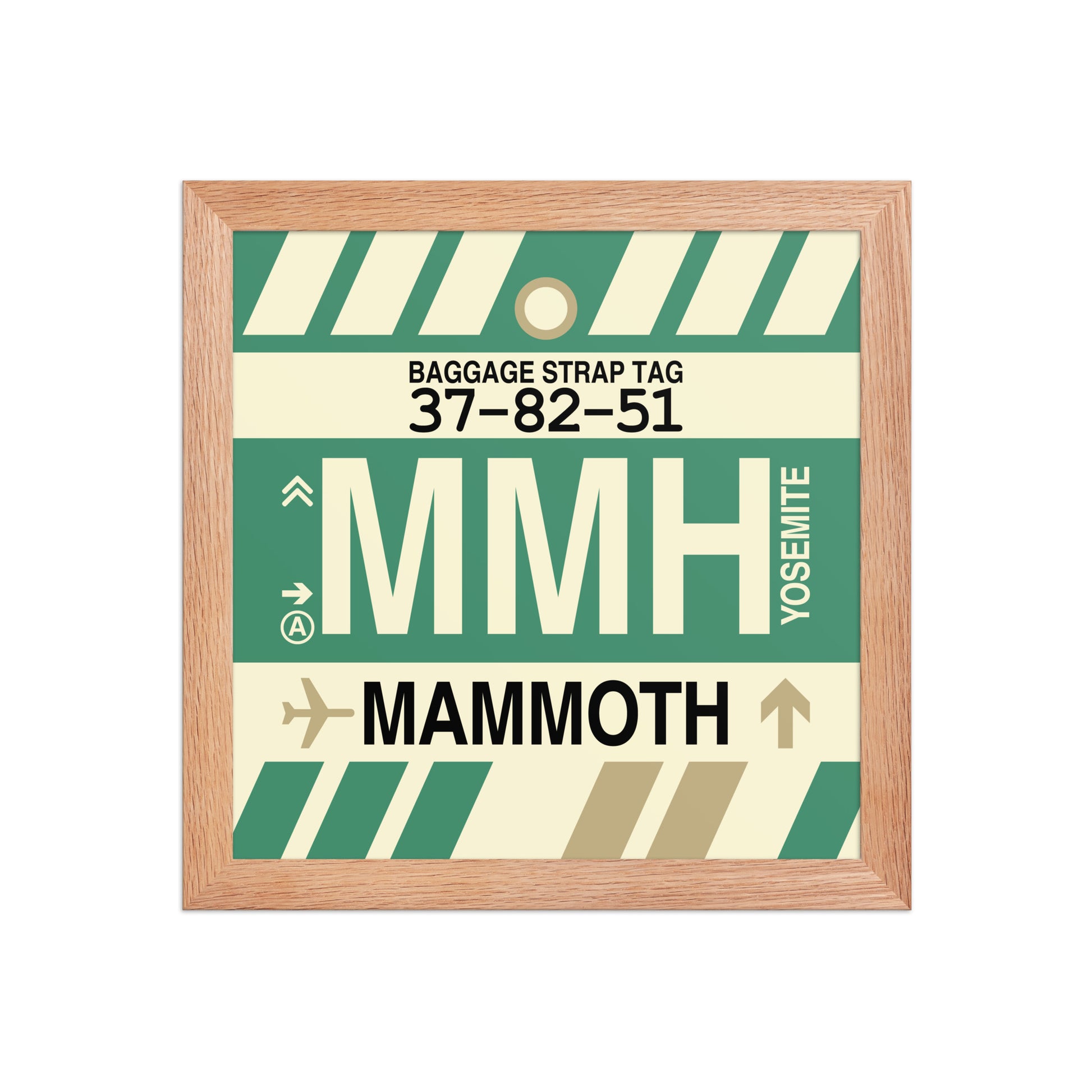 MMH Mammoth Lakes Framed Print • Jet Age Baggage Tag Design • YHM Designs - Image 06