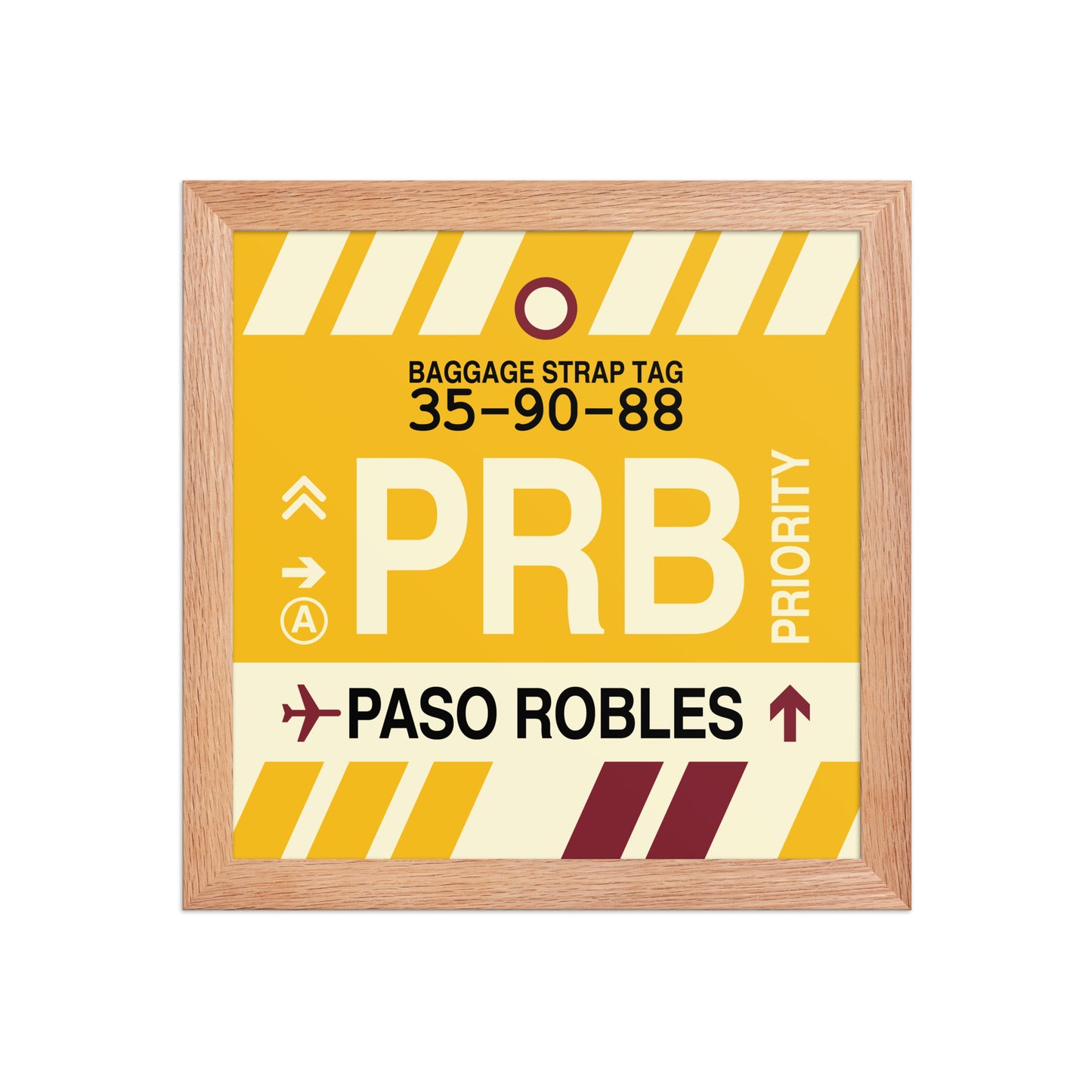 PRB Paso Robles Framed Print • Jet Age Baggage Tag Design • YHM Designs - Image 06