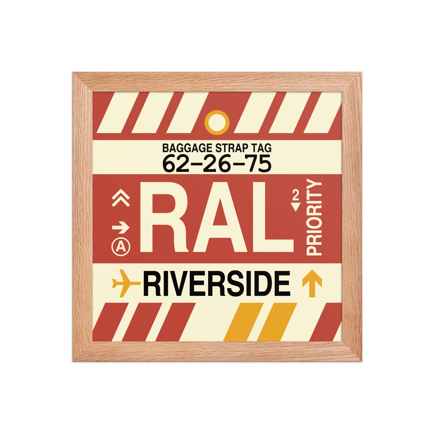 RAL Riverside Framed Print • Jet Age Baggage Tag Design • YHM Designs - Image 06