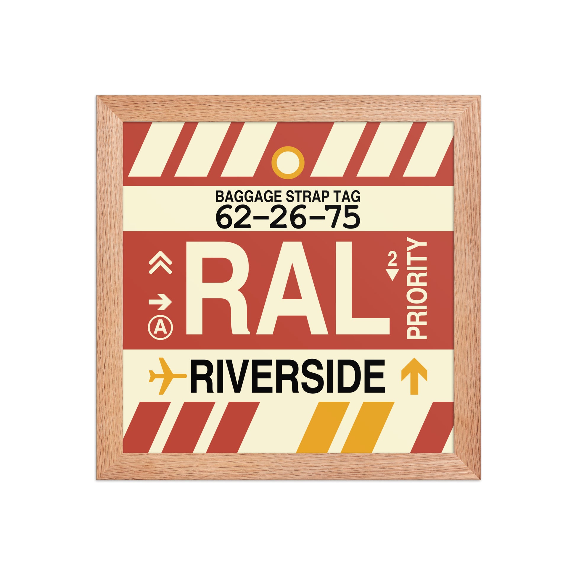RAL Riverside Framed Print • Jet Age Baggage Tag Design • YHM Designs - Image 06
