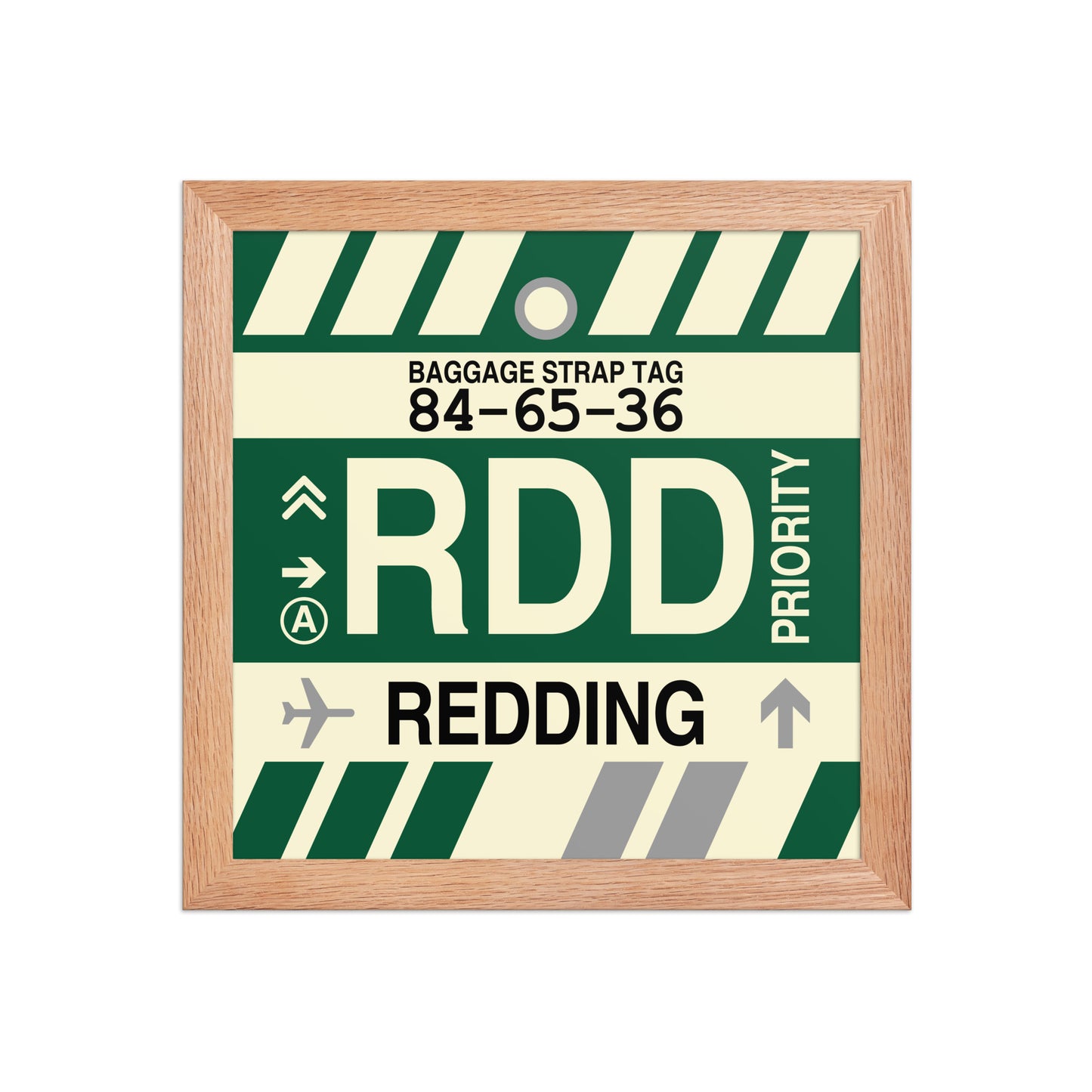 RDD Redding Framed Print • Jet Age Baggage Tag Design • YHM Designs - Image 06