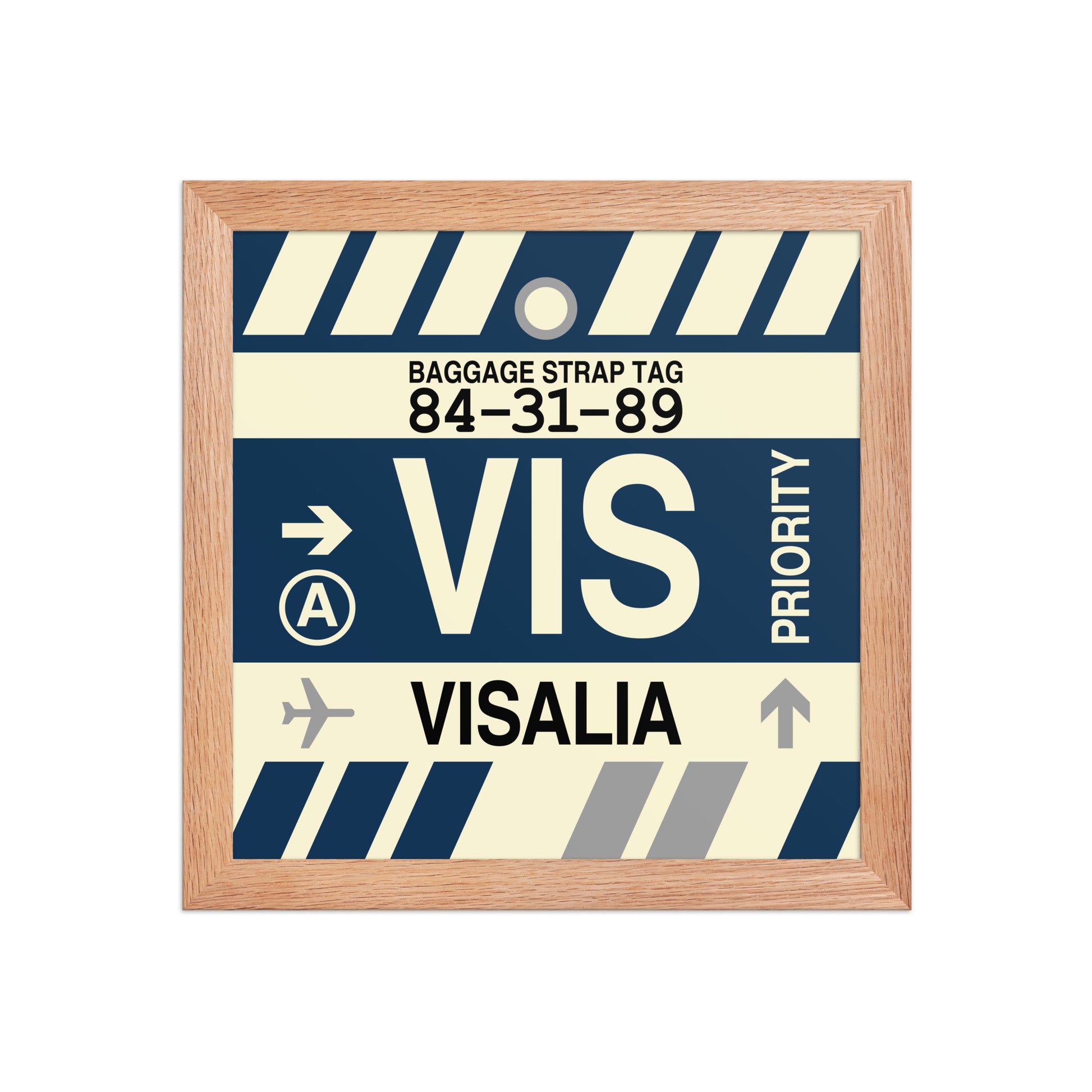 VIS Visalia Framed Print • Jet Age Baggage Tag Design • YHM Designs - Image 06