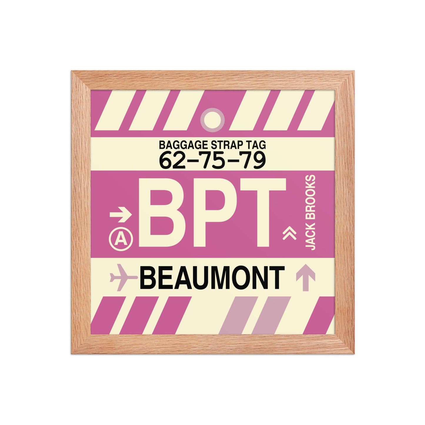 BPT Beaumont Framed Print • Jet Age Baggage Tag Design • YHM Designs - Image 06
