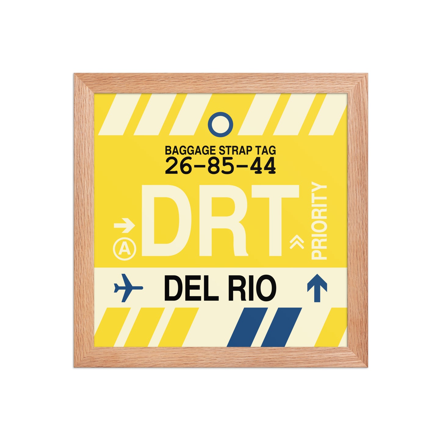 DRT Del Rio Framed Print • Jet Age Baggage Tag Design • YHM Designs - Image 06