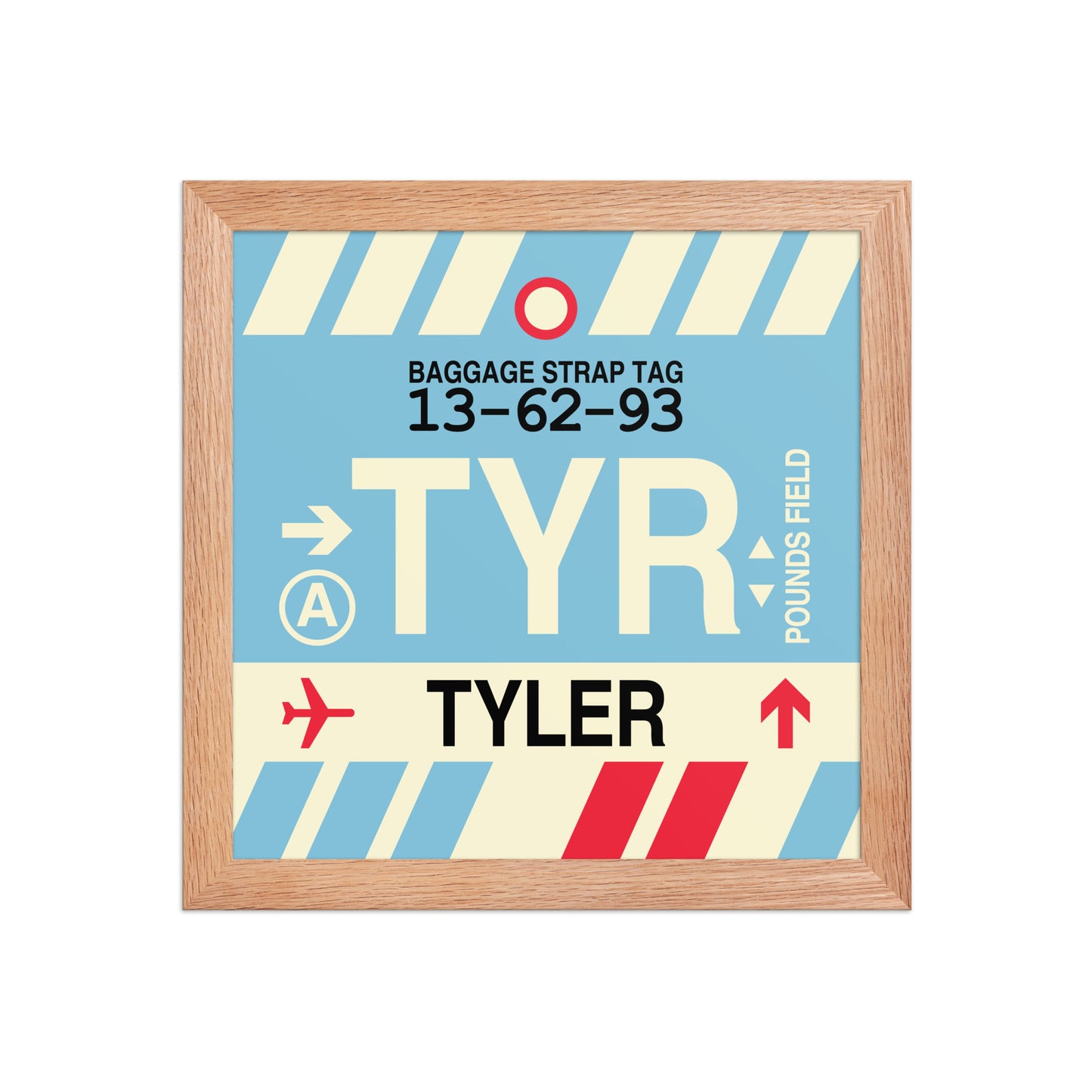 TYR Tyler Framed Print • Jet Age Baggage Tag Design • YHM Designs - Image 06