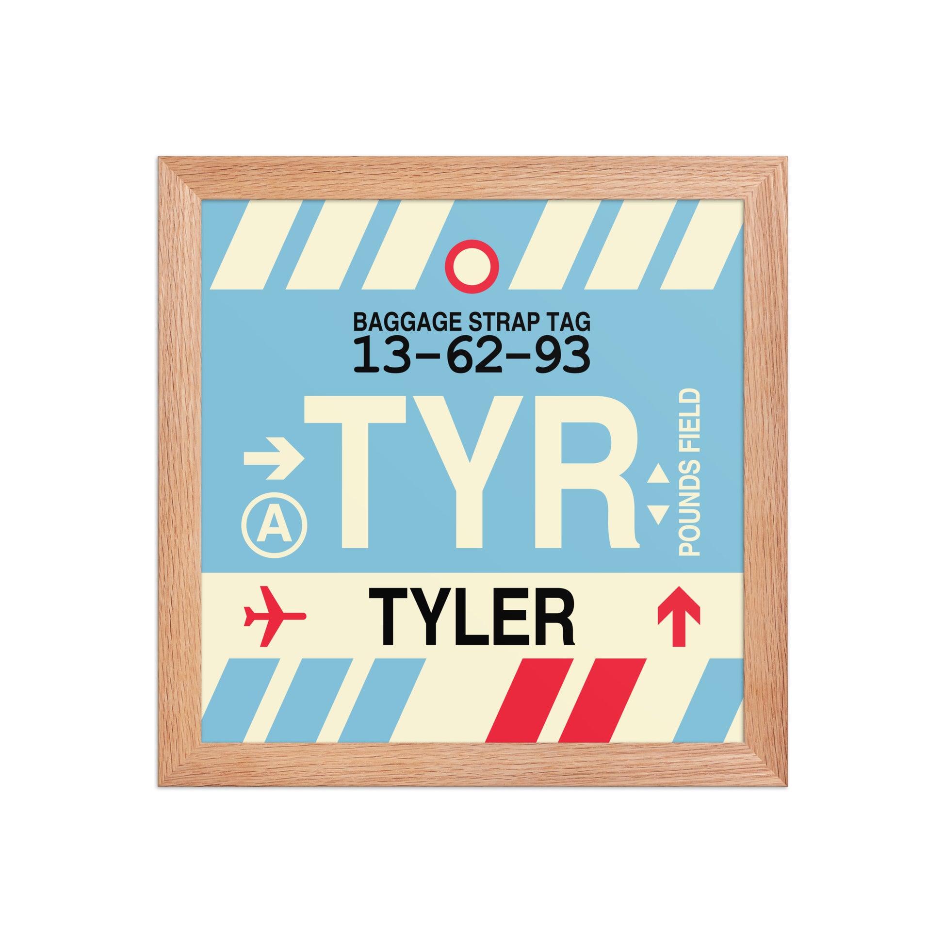 TYR Tyler Framed Print • Jet Age Baggage Tag Design • YHM Designs - Image 06