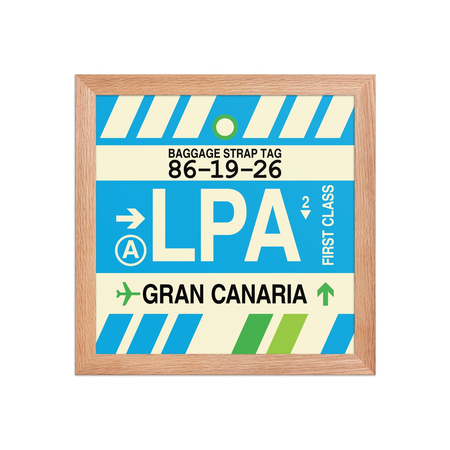LPA Gran Canaria Framed Print • Jet Age Baggage Tag Design • YHM Designs - Image 03