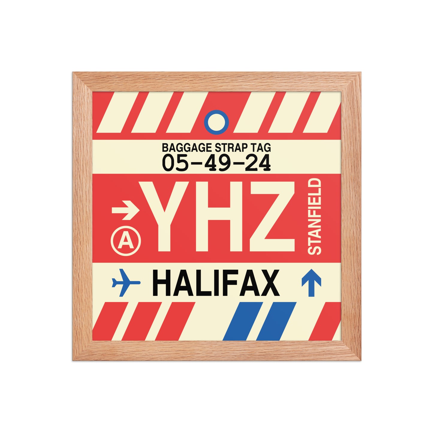 YHZ Halifax Framed Print • Jet Age Baggage Tag Design • YHM Designs - Image 03