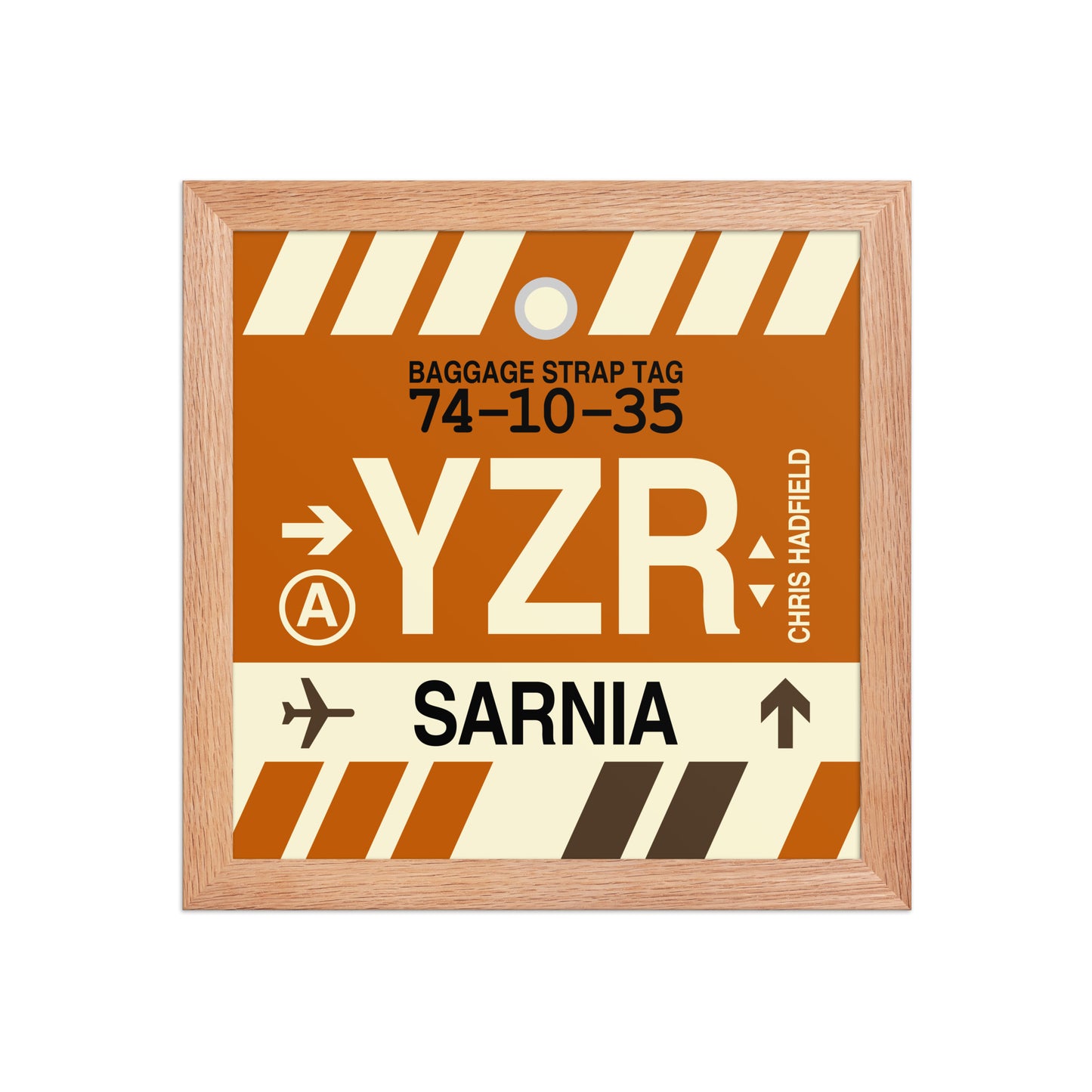 YZR Sarnia Framed Print • Jet Age Baggage Tag Design • YHM Designs - Image 03