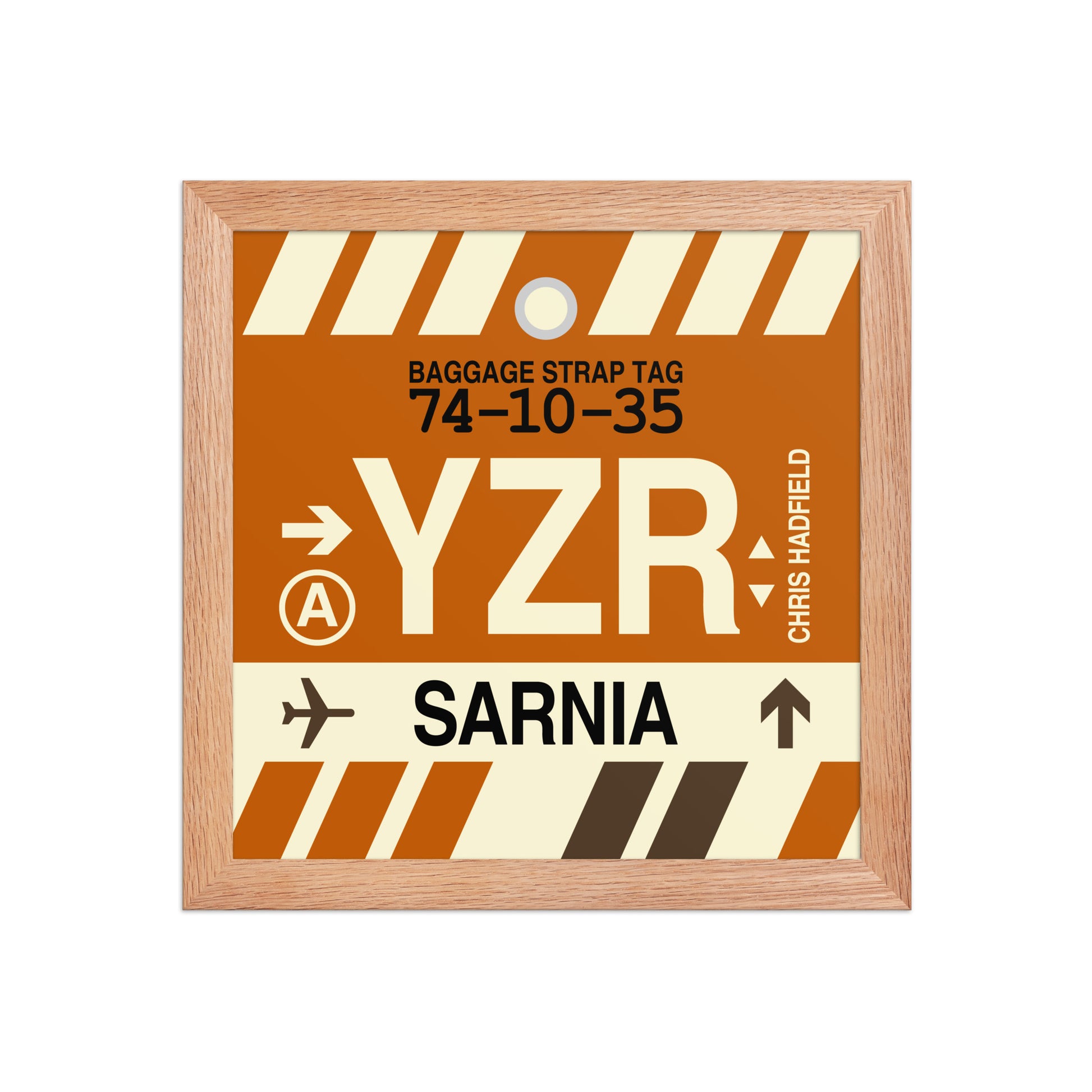YZR Sarnia Framed Print • Jet Age Baggage Tag Design • YHM Designs - Image 03