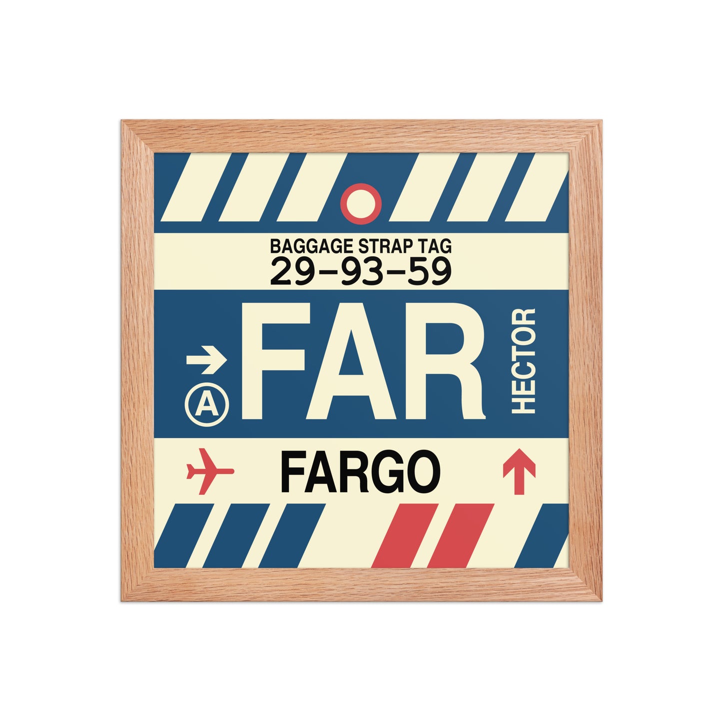 FAR Fargo Framed Print • Jet Age Baggage Tag Design • YHM Designs - Image 03