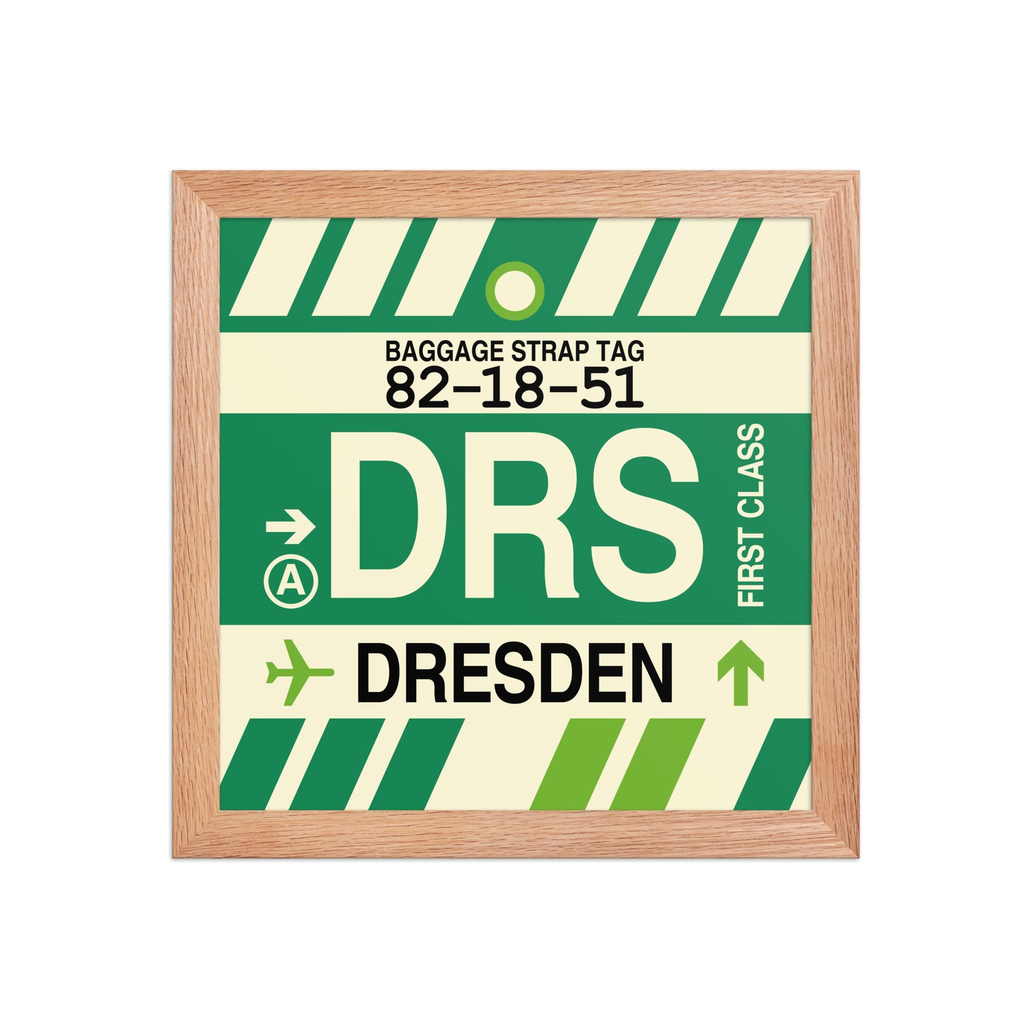 DRS Dresden Framed Print • Jet Age Baggage Tag Design • YHM Designs - Image 03