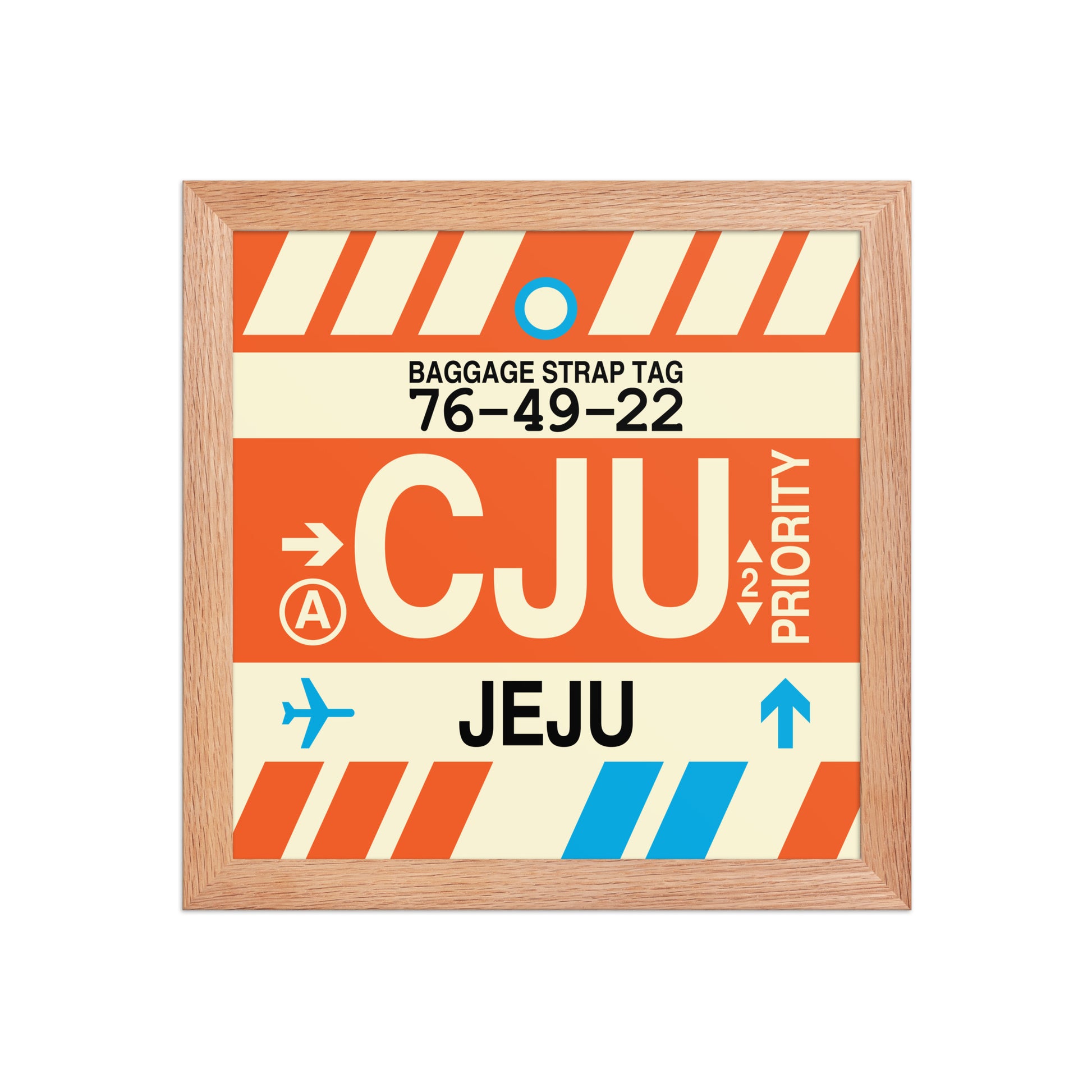 CJU Jeju Framed Print • Jet Age Baggage Tag Design • YHM Designs - Image 06