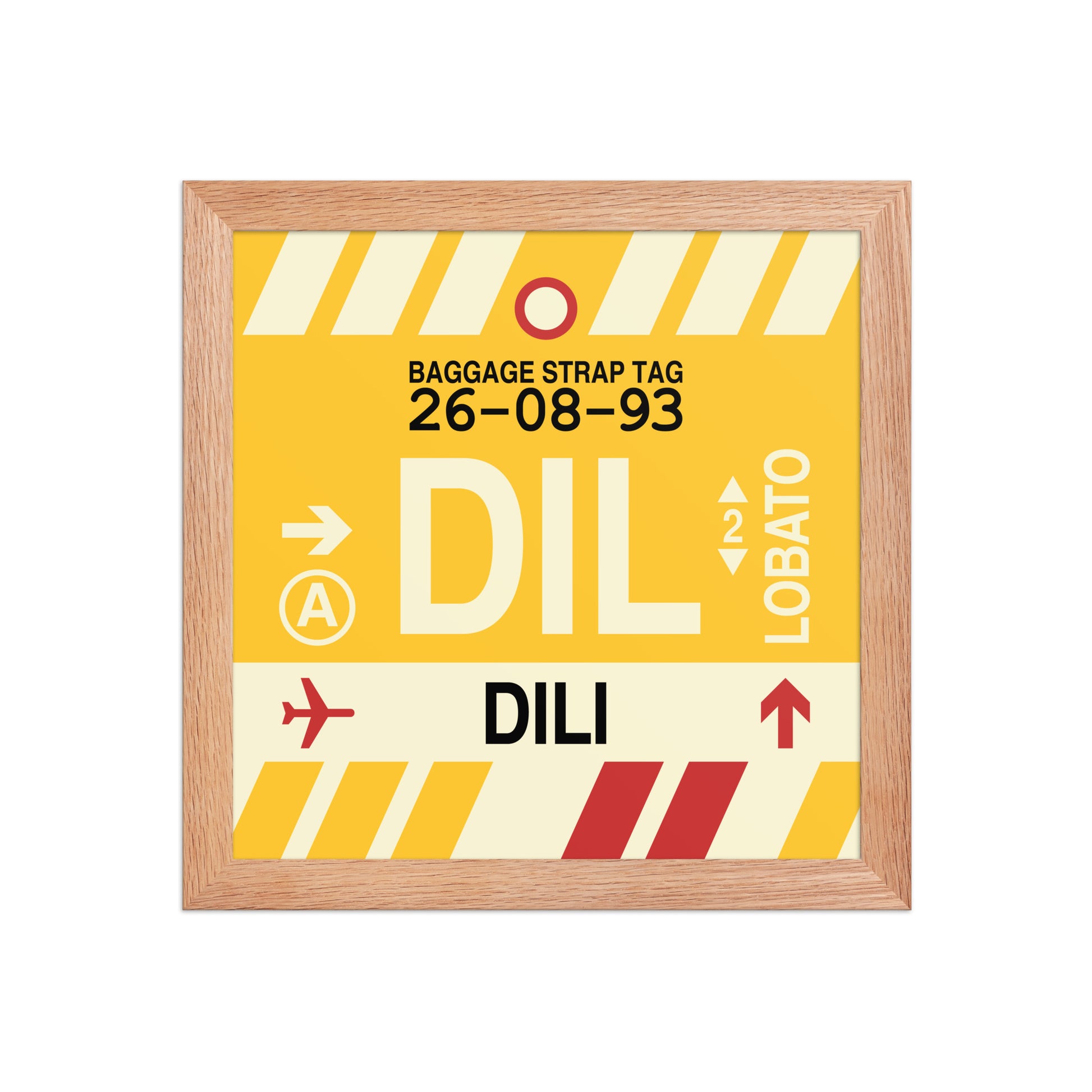 DIL Dili Framed Print • Jet Age Baggage Tag Design • YHM Designs - Image 06